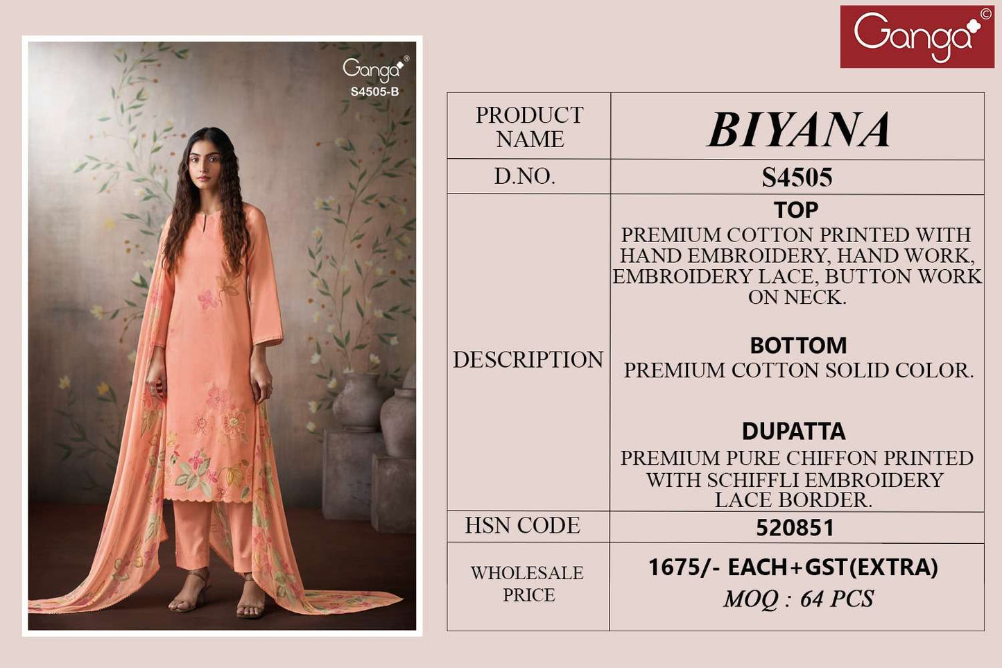 Ganga Fashion Biyana 4505 - Amrah Wholesale