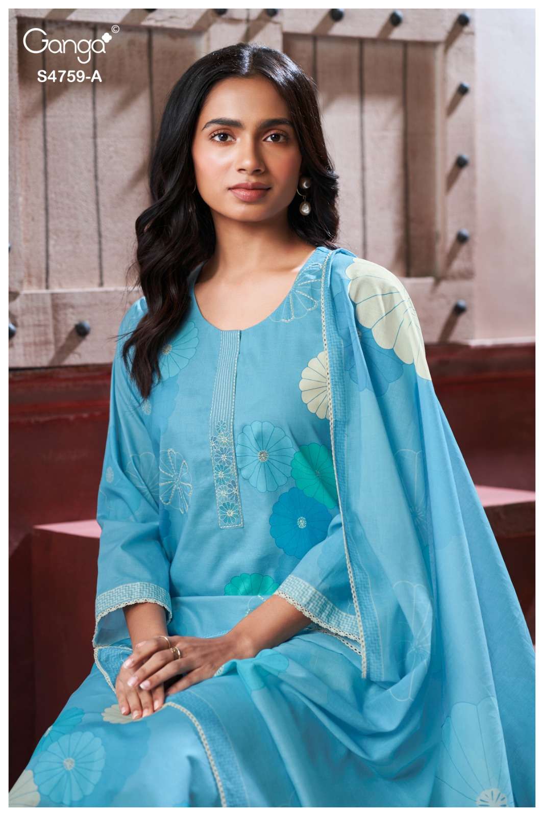 Ganga Fashion Eiraaya 4759 Premium Cotton Dress Material - Amrah Wholesale