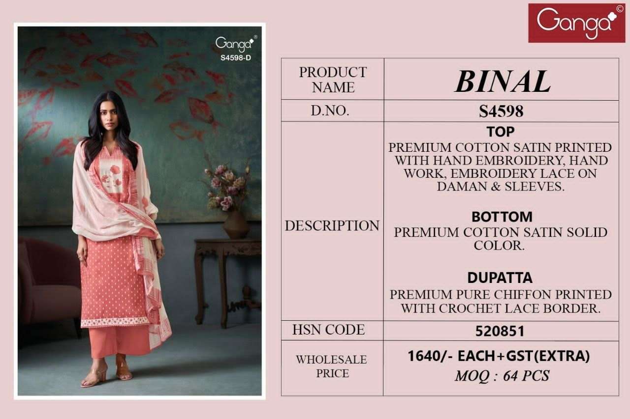 Ganga Fashion Binal 4598 - Amrah Wholesale