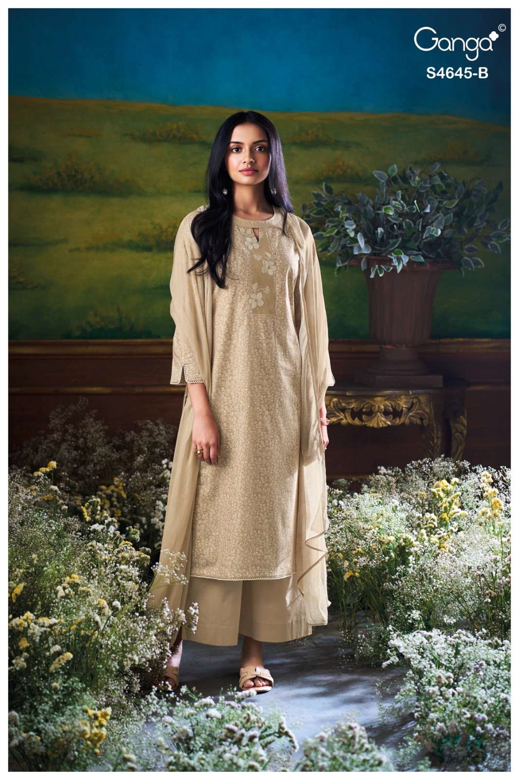 Ganga Fashion Binalee 4645 Cotton Dress Material Wholesale Surat - Amrah Wholesale