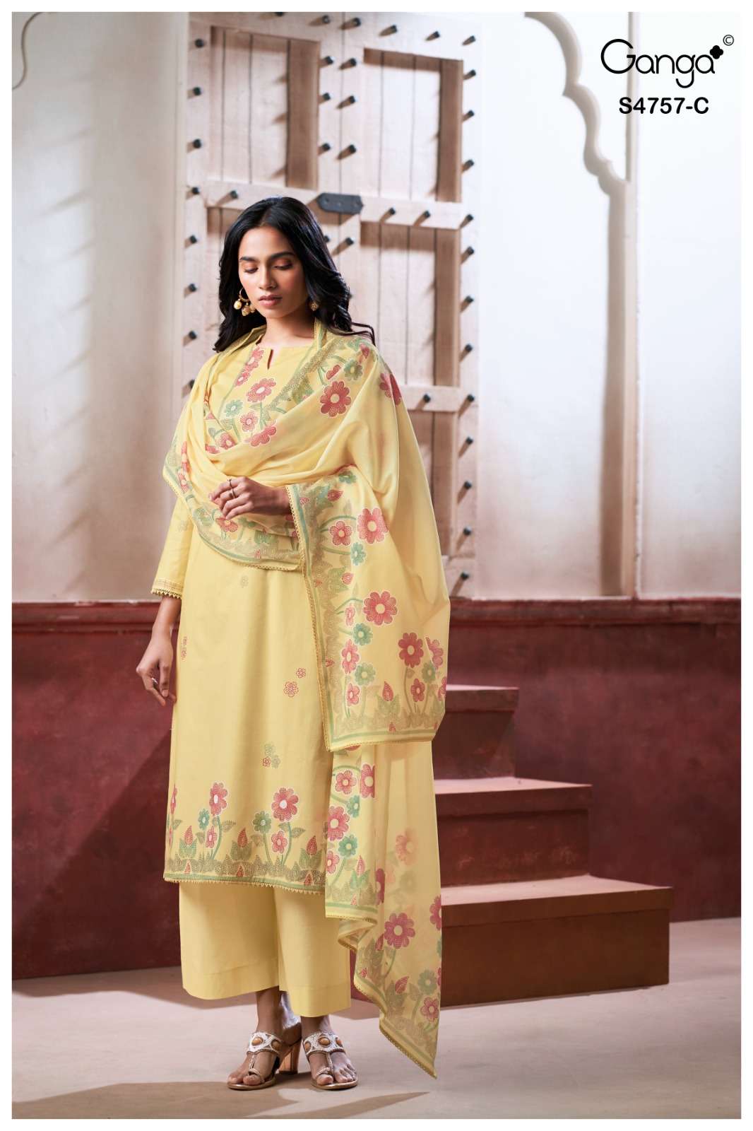 Ganga Fashion Cirelia 4757 Dress Material Wholesale Catalogue - Amrah Wholesale