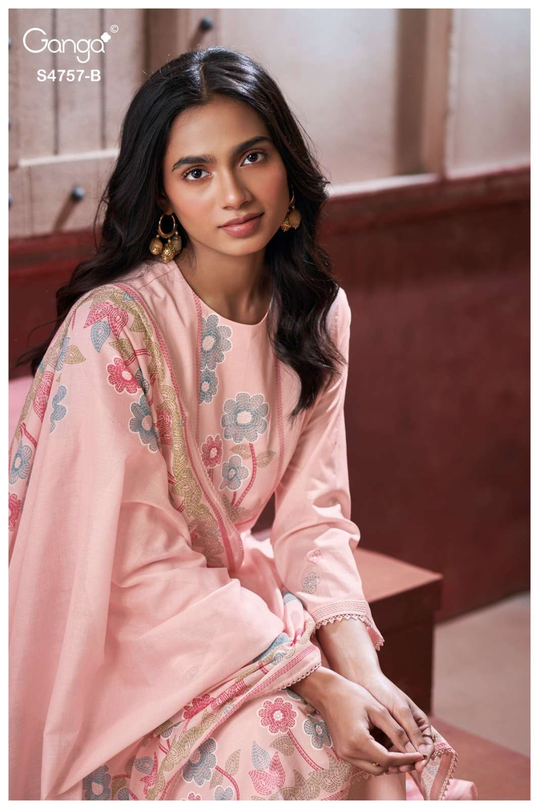 Ganga Fashion Cirelia 4757 Dress Material Wholesale Catalogue - Amrah Wholesale