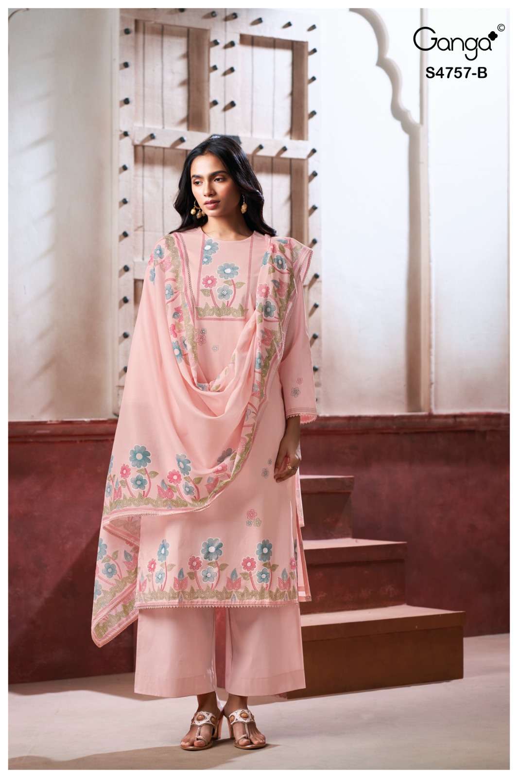 Ganga Fashion Cirelia 4757 Dress Material Wholesale Catalogue - Amrah Wholesale