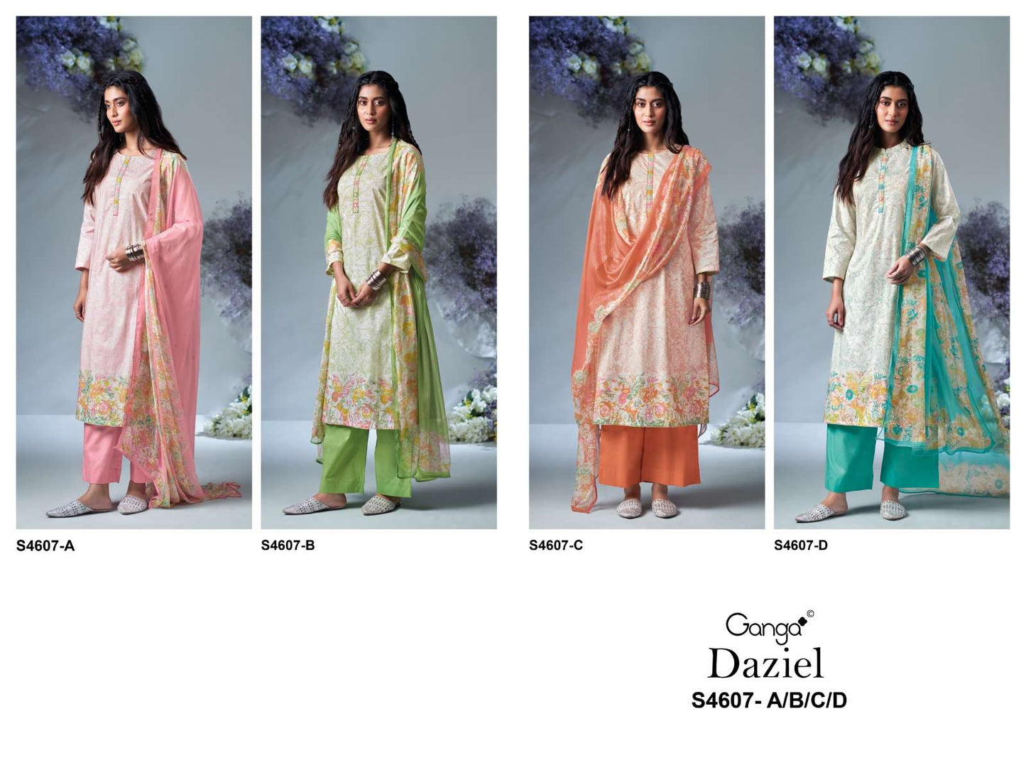 Ganga Fashion Daizel 4607 Dress Material Wholesale Catalogue