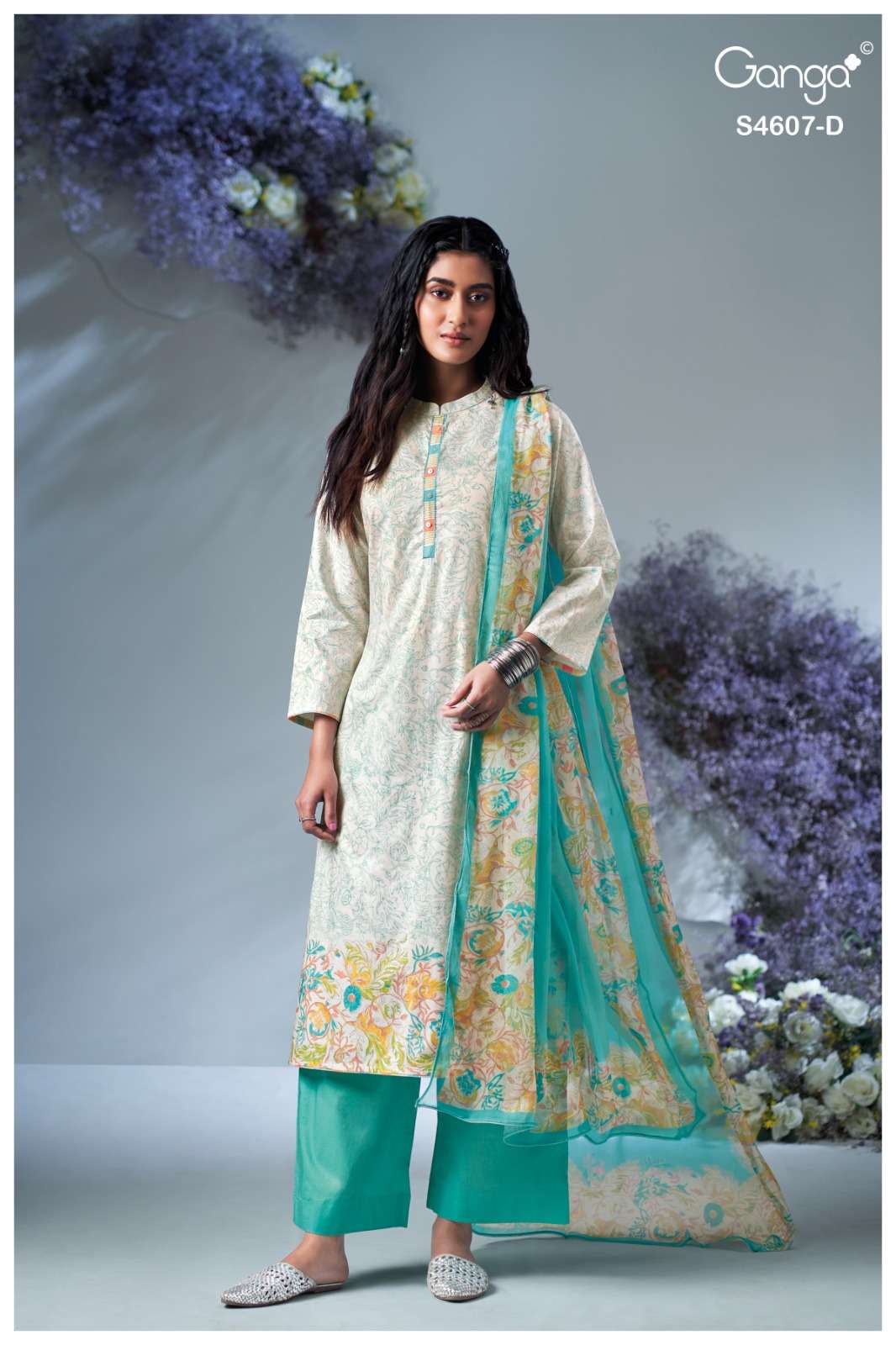 Ganga Fashion Daizel 4607 Dress Material Wholesale Catalogue