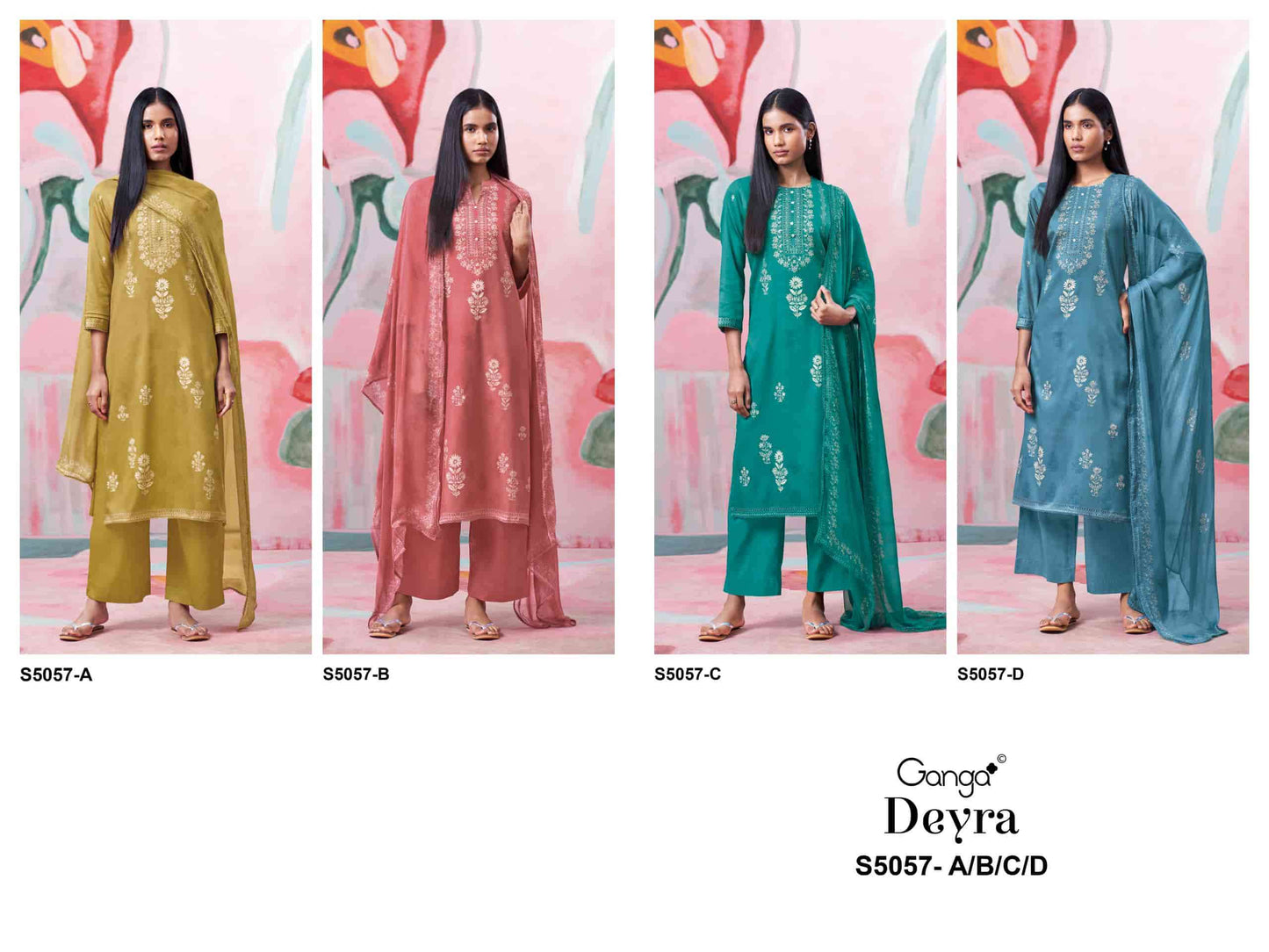 Ganga Fashion Deyra 5057 Premium Cotton Satin Dress Material