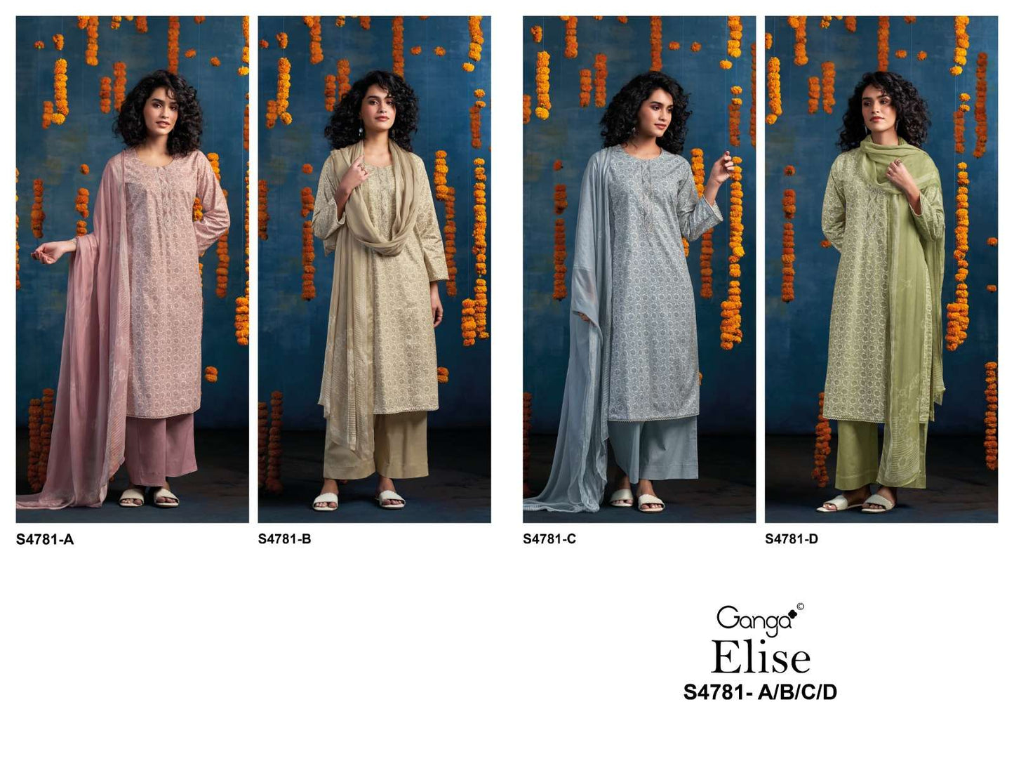 Ganga Fashion Elise 4781 Dress Material Wholesale Catalogue - Amrah Wholesale