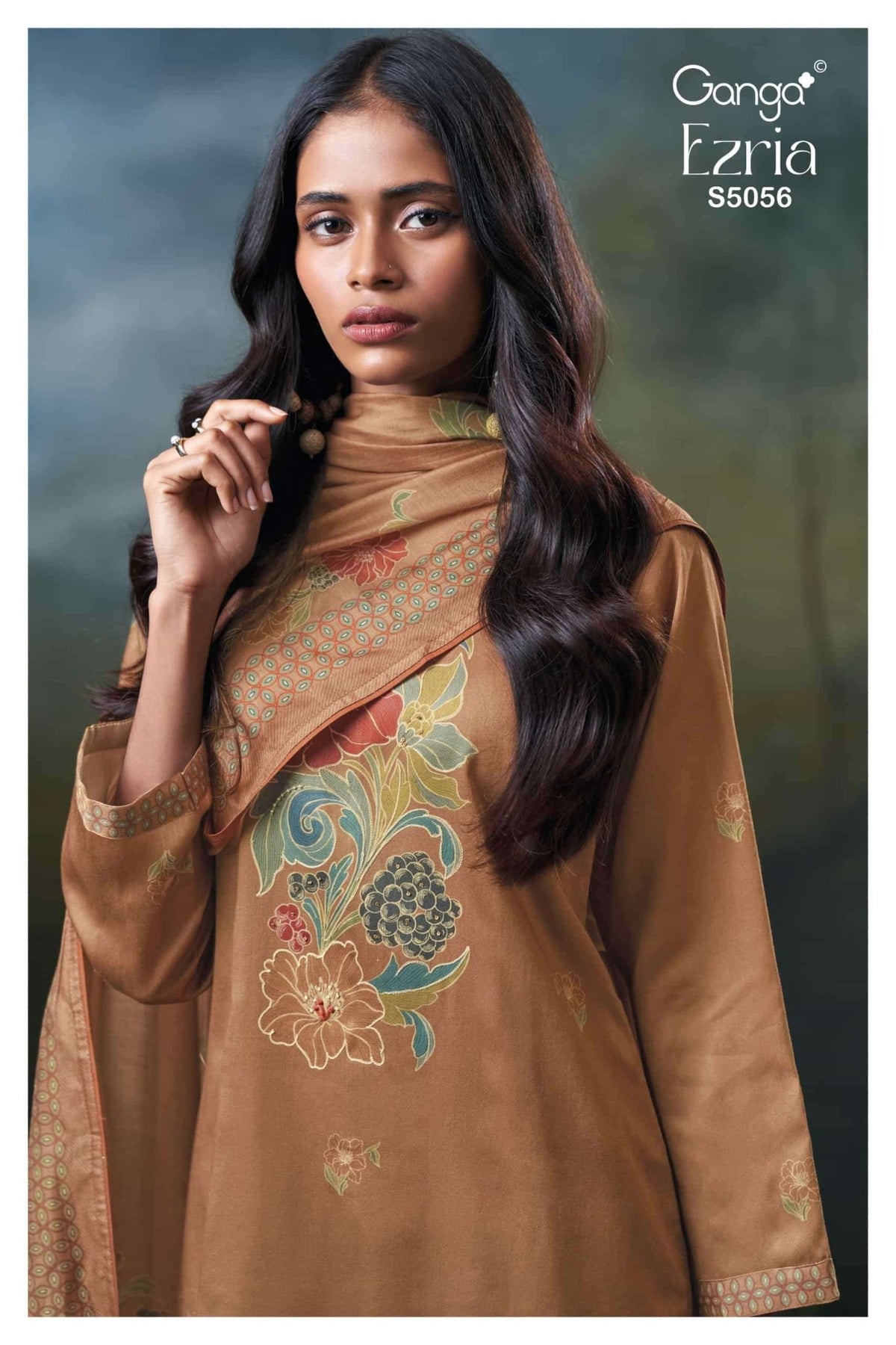 Ganga Fashion Ezira 5056 Premium Cotton Satin Dress Material - Amrah Wholesale