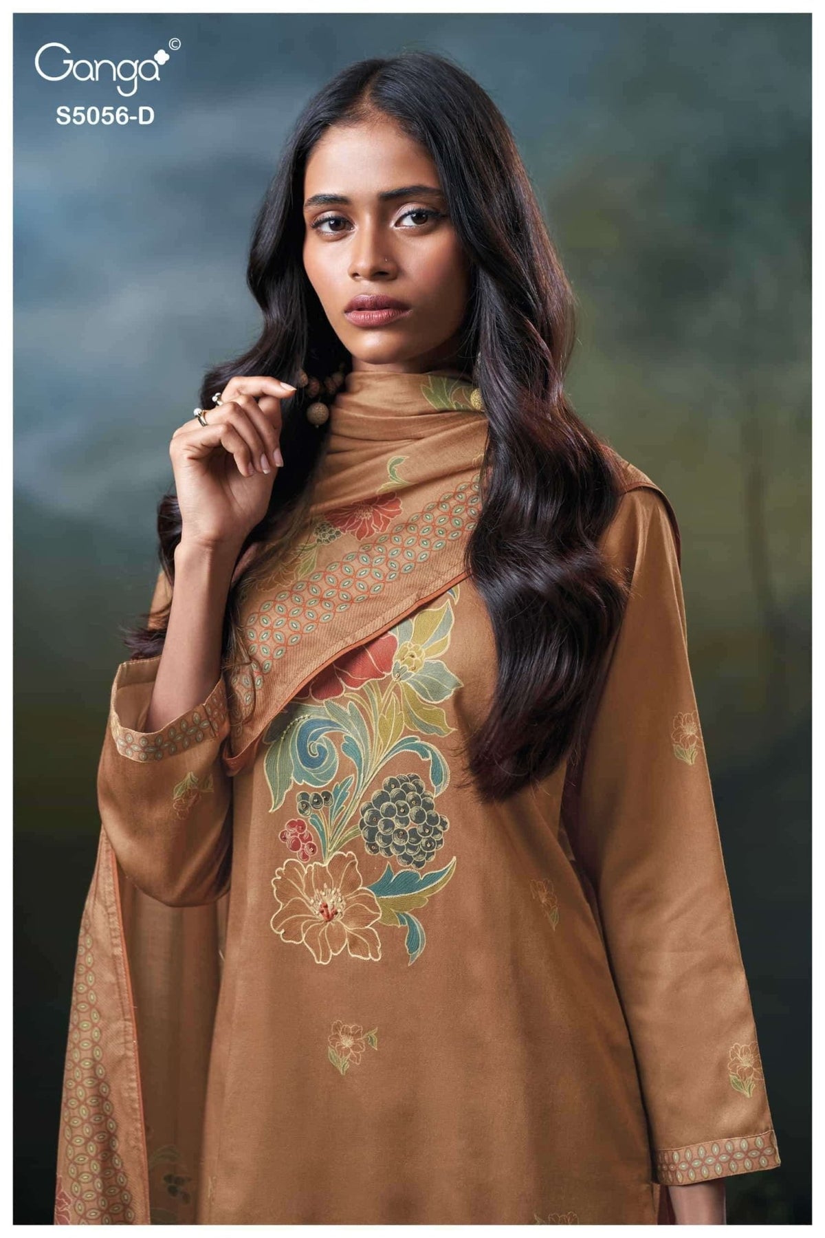 Ganga Fashion Ezira 5056 Premium Cotton Satin Dress Material - Amrah Wholesale
