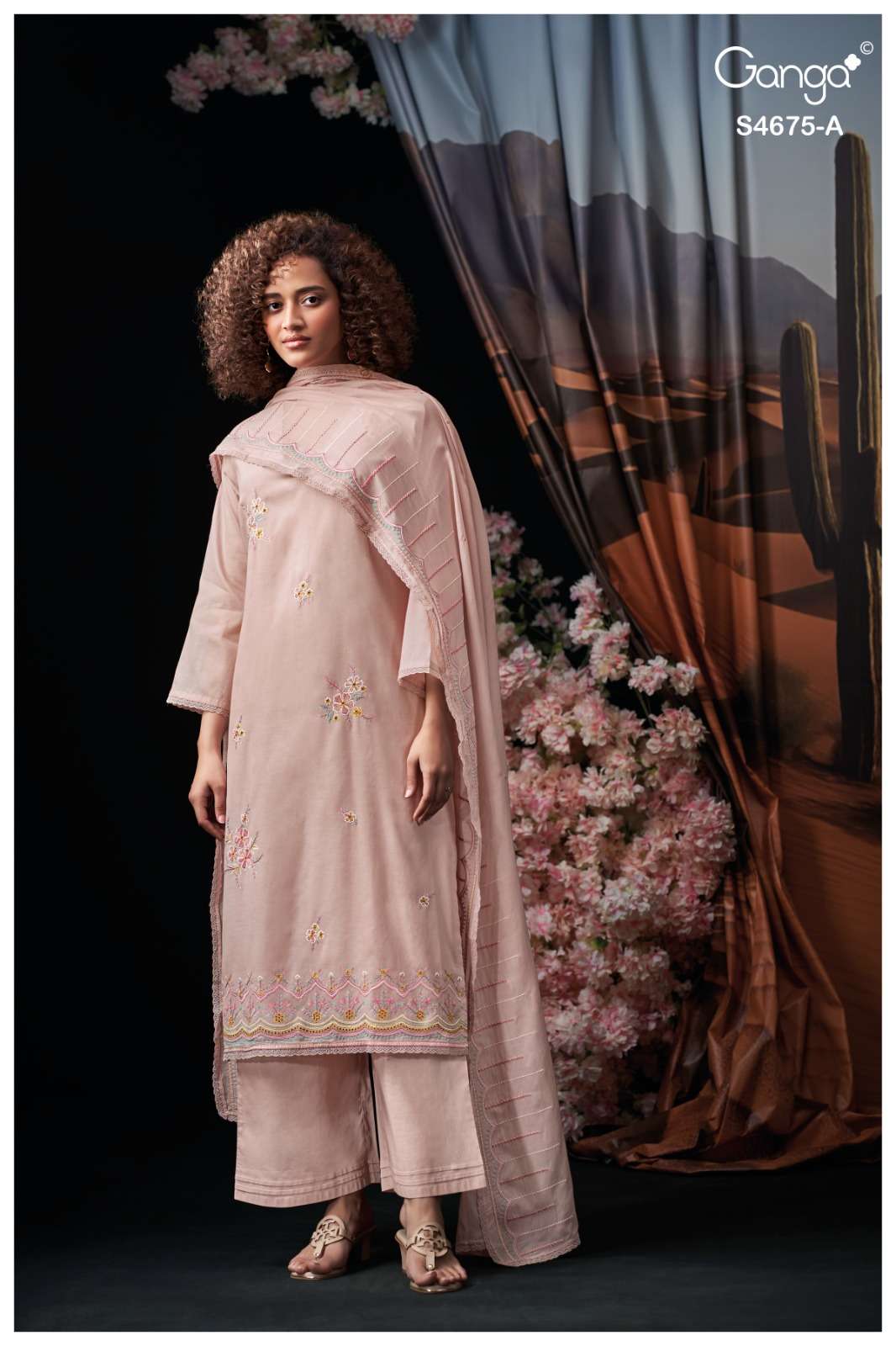 Ganga Fashion Fashmi 4675 Bemberg Mul Dress Material - Amrah Wholesale