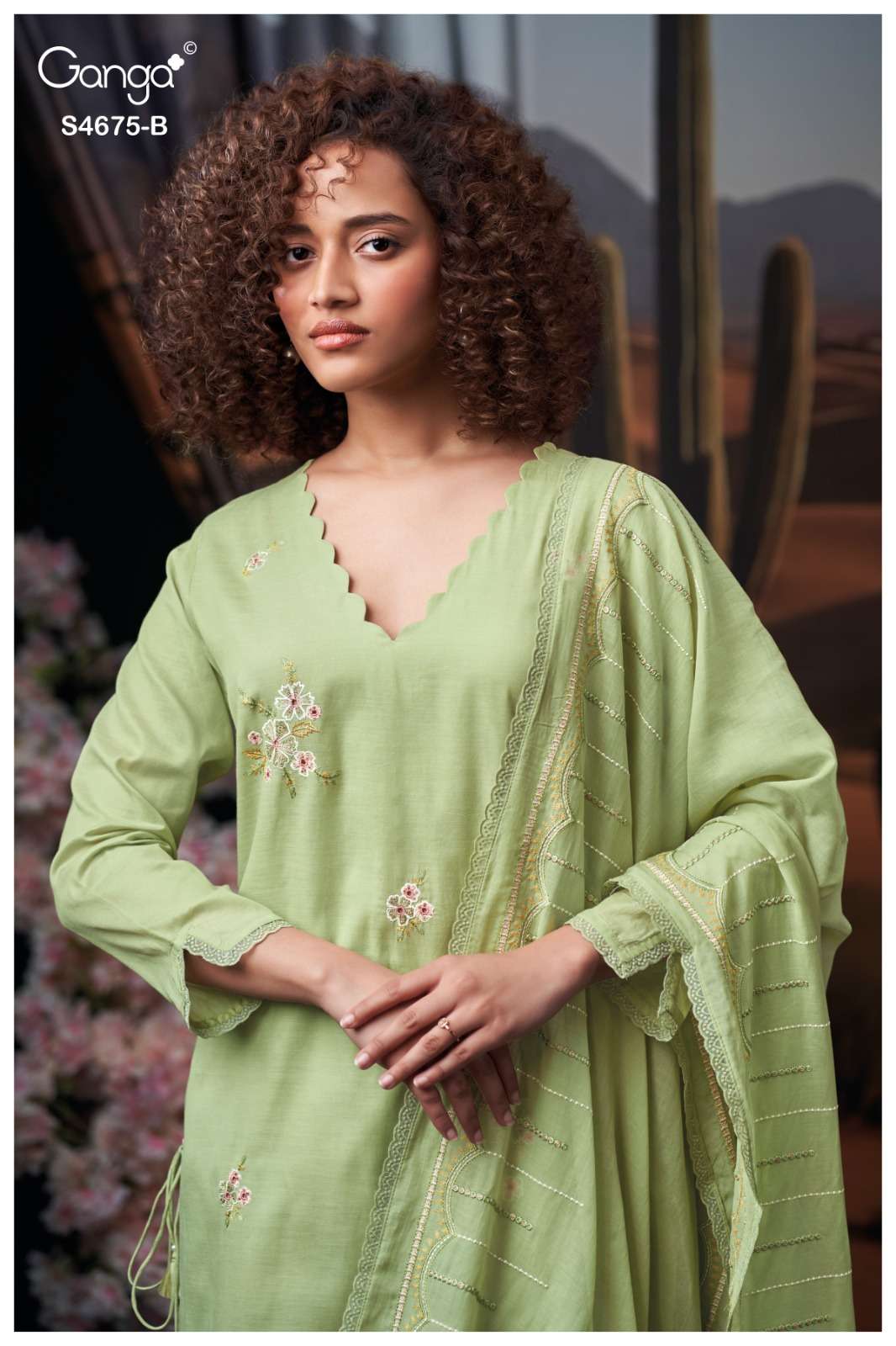 Ganga Fashion Fashmi 4675 Bemberg Mul Dress Material - Amrah Wholesale
