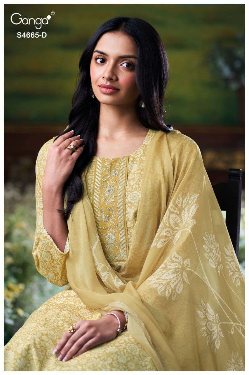 Ganga Fashion Gunjita 4665 Dress Material Wholesale Catalogue - Amrah Wholesale
