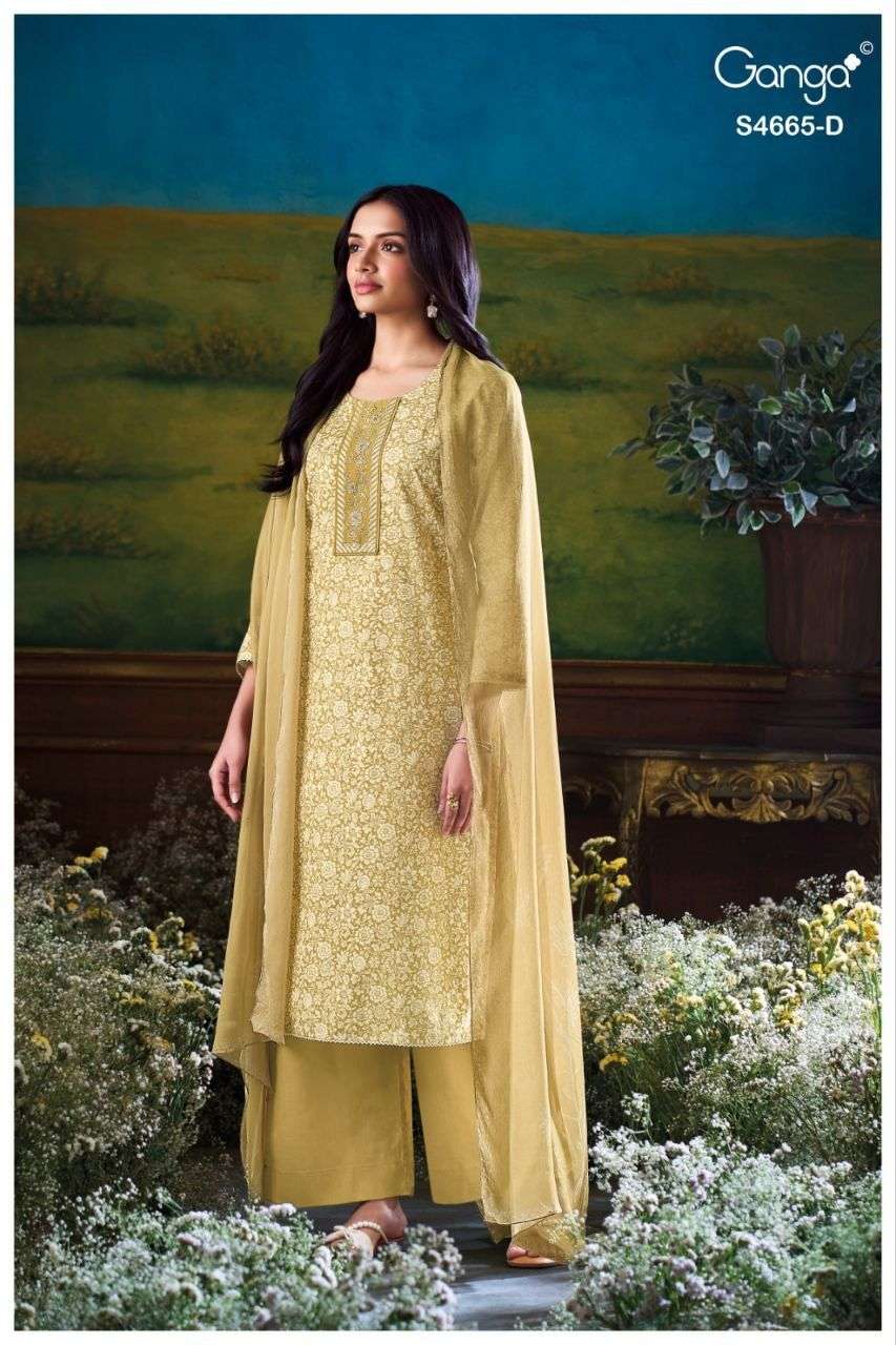 Ganga Fashion Gunjita 4665 Dress Material Wholesale Catalogue - Amrah Wholesale