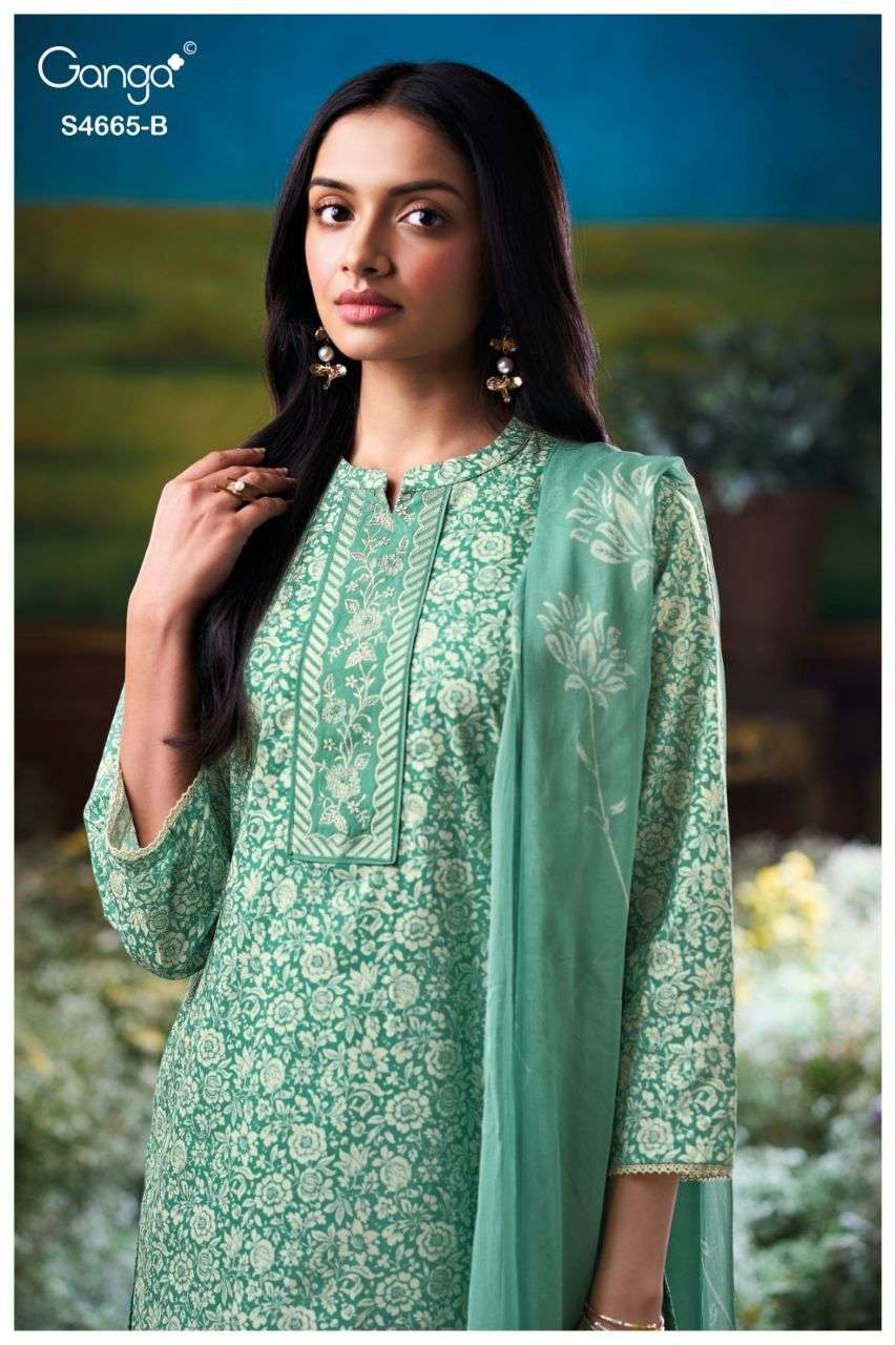 Ganga Fashion Gunjita 4665 Dress Material Wholesale Catalogue - Amrah Wholesale