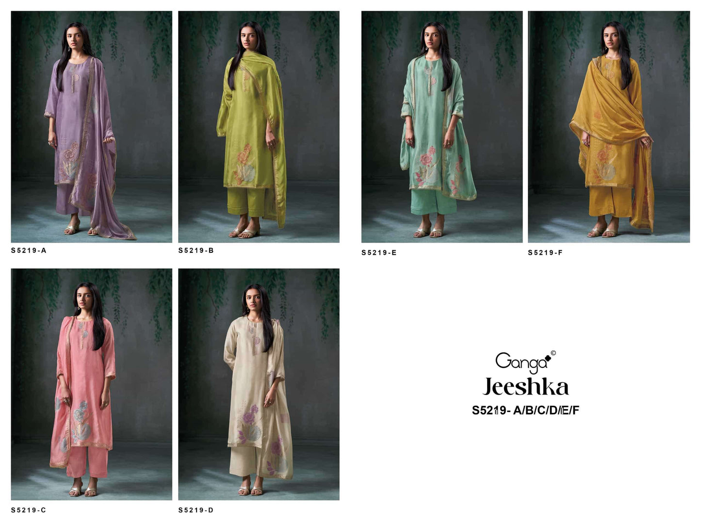 Ganga Fashion Jeeshka 5219 Premium Woven Viscose Jacquard Dress Material