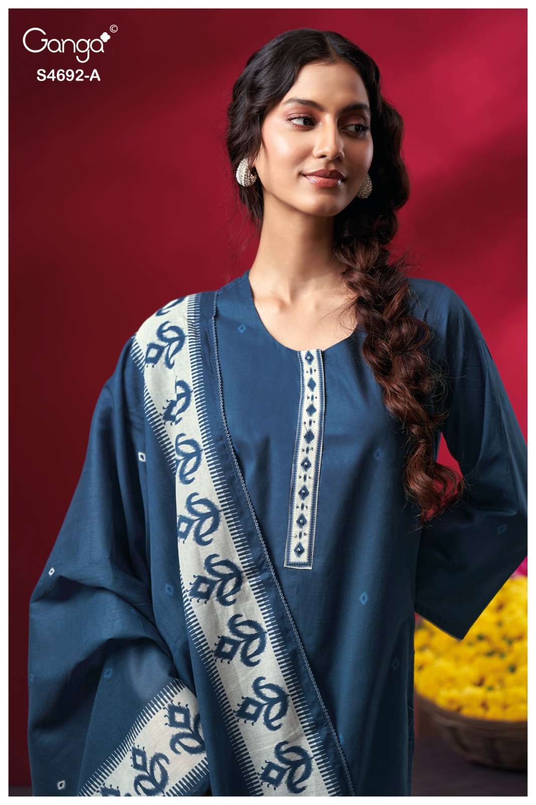 Ganga Fashion Kairika 4692 Dress Material Wholesale Catalogue - Amrah Wholesale