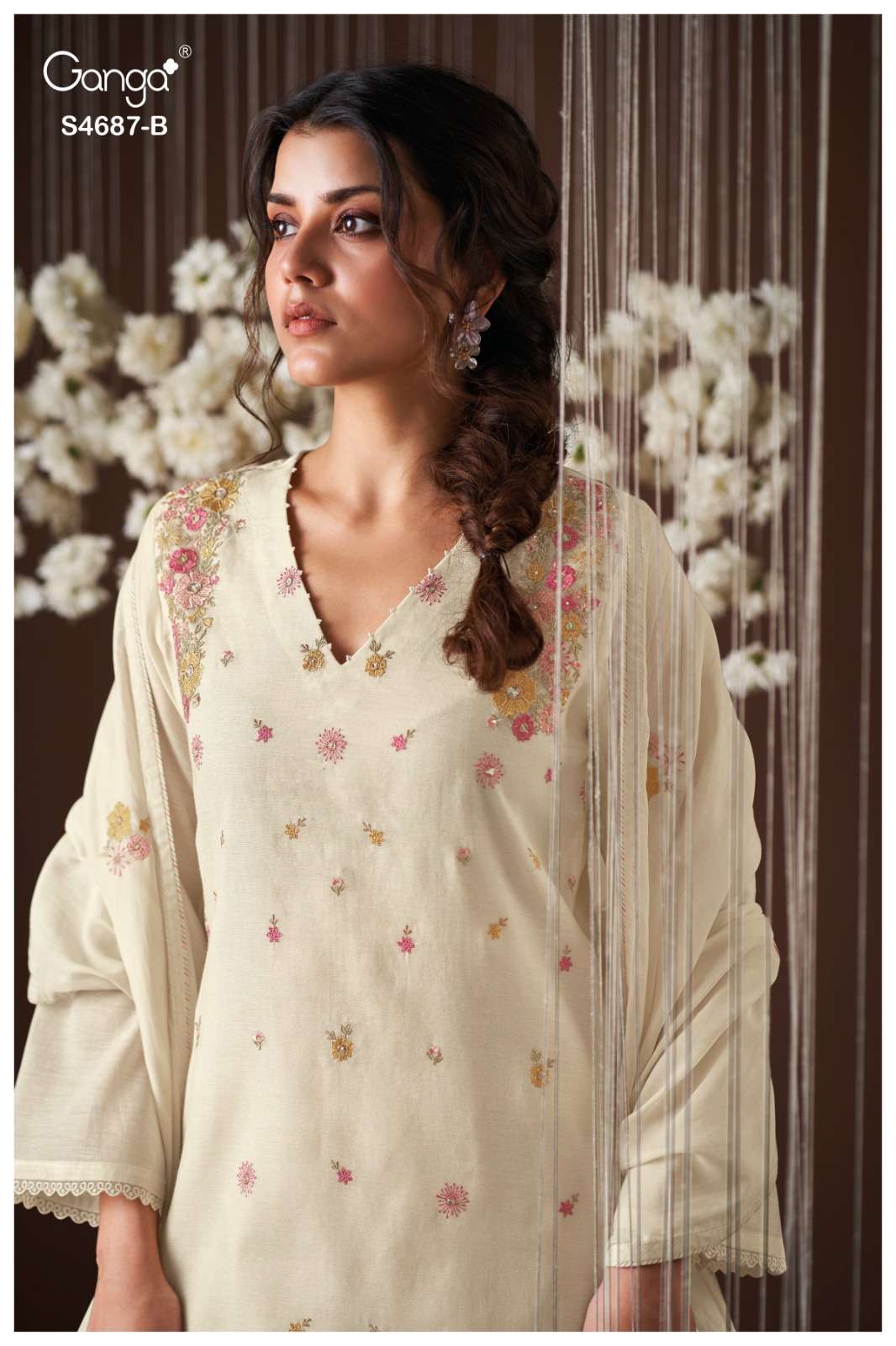 Ganga Fashion Kireya 4687 Dress Material Wholesale Catalogue - Amrah Wholesale