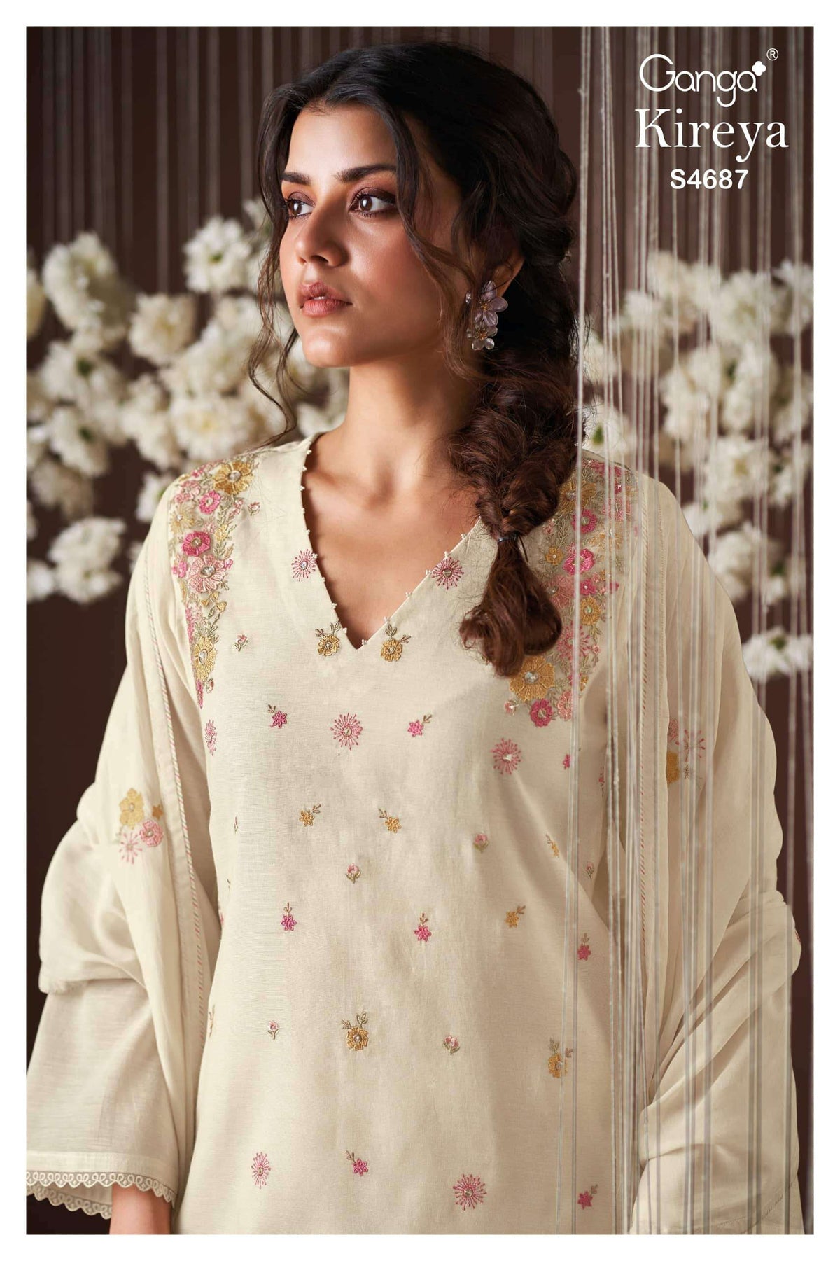 Ganga Fashion Kireya 4687 Dress Material Wholesale Catalogue - Amrah Wholesale