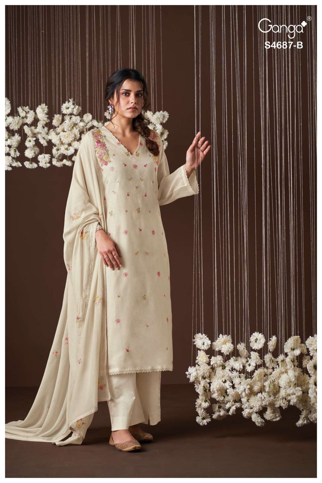 Ganga Fashion Kireya 4687 Dress Material Wholesale Catalogue - Amrah Wholesale