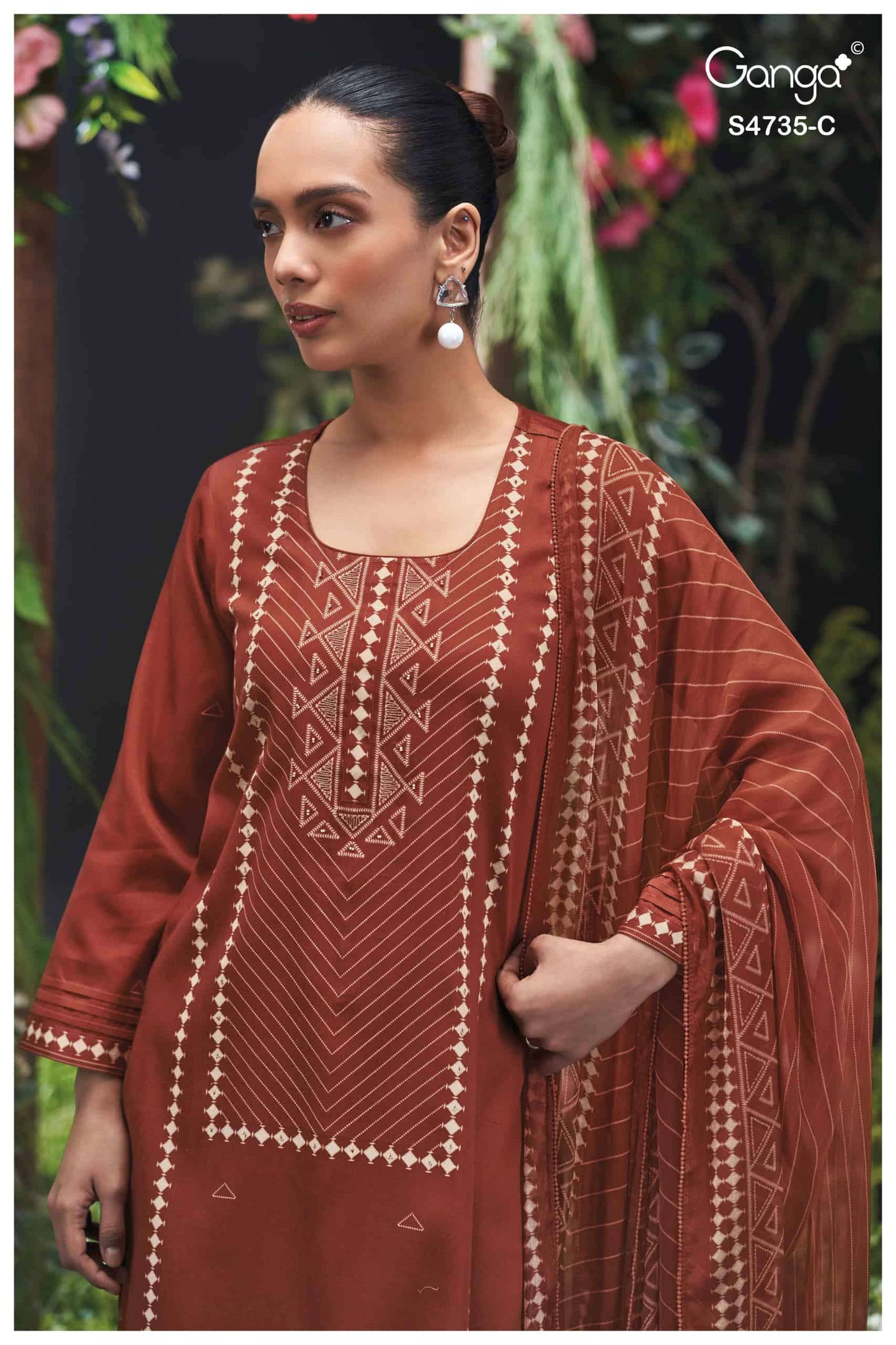 Ganga Fashion Kiyanshi 4735 Premium Cotton Satin Dress Material
