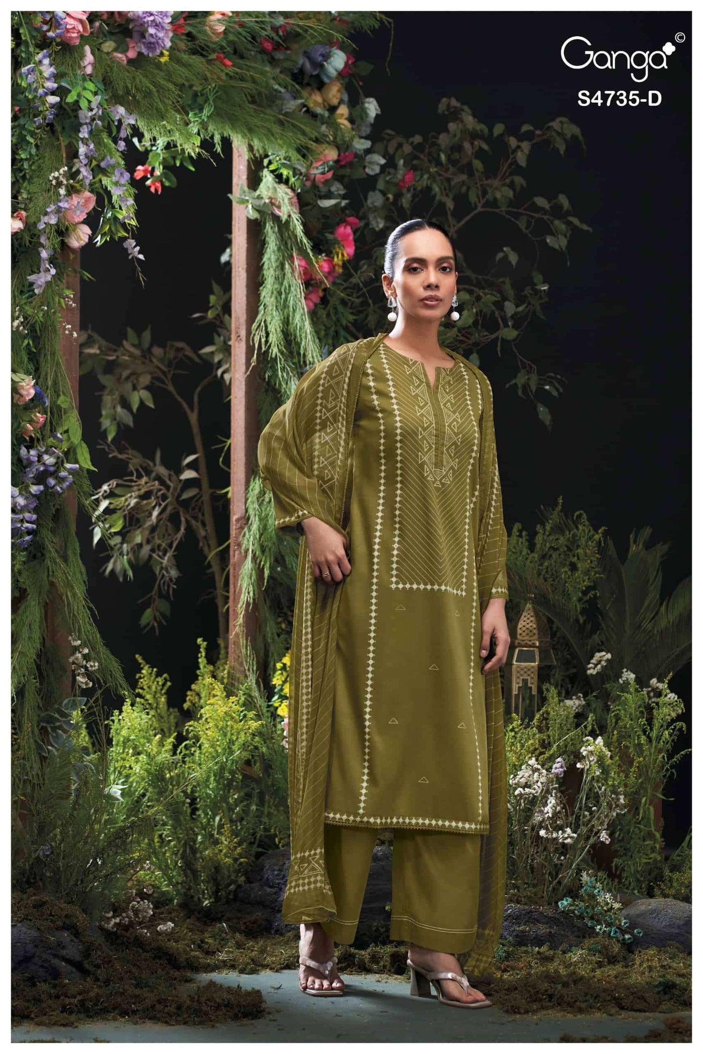 Ganga Fashion Kiyanshi 4735 Premium Cotton Satin Dress Material