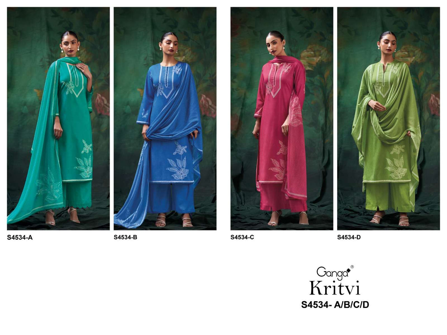 Ganga Fashion Kritvi 4534 Cotton Printed Dress Material Wholesale - Amrah Wholesale