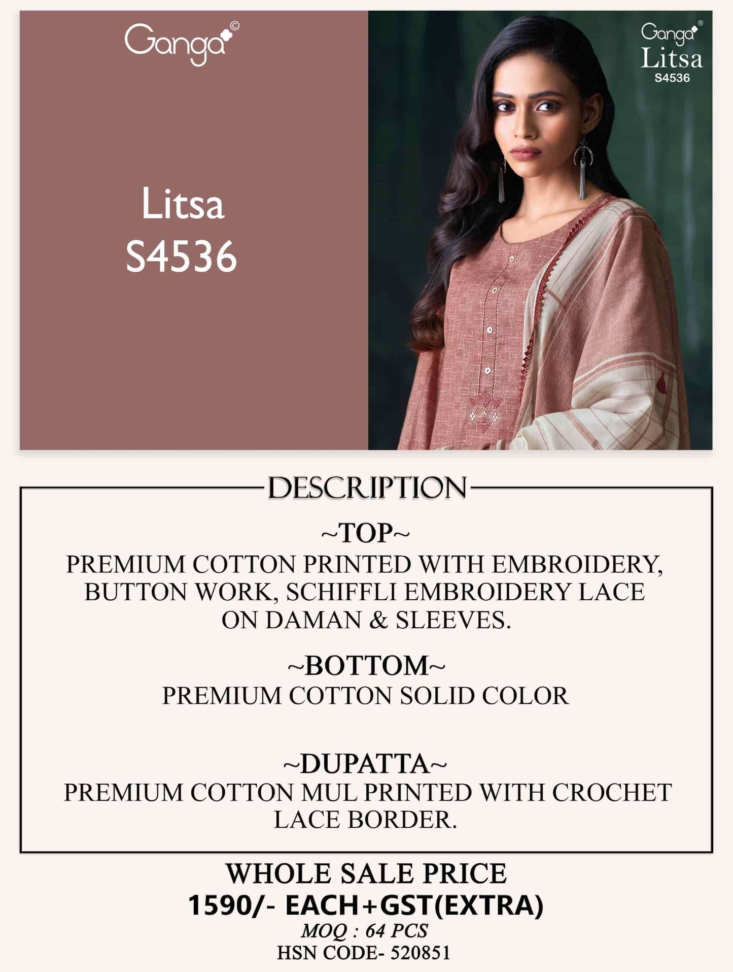 Ganga Fashion Litsa 4536 - Amrah Wholesale