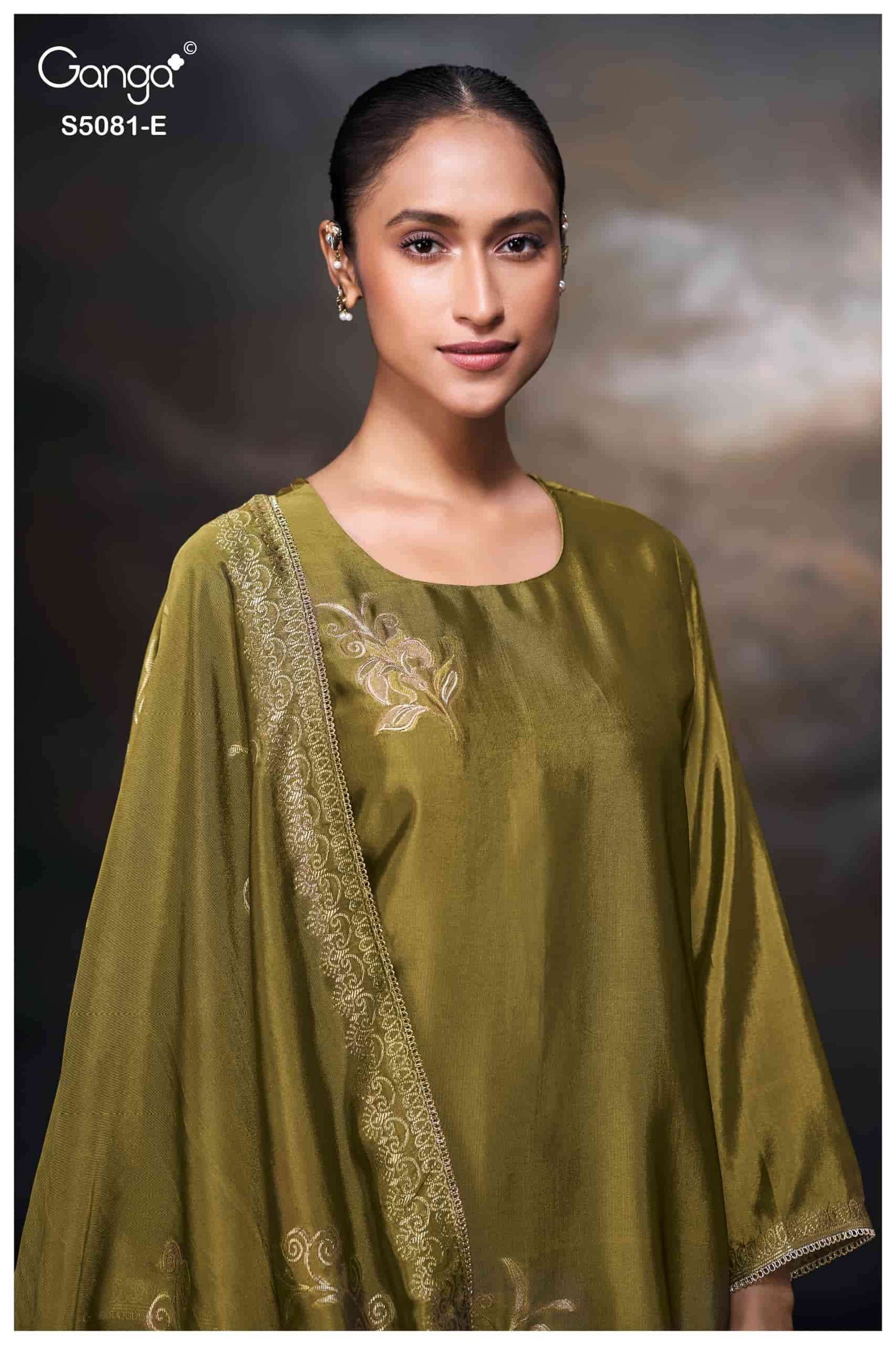 Ganga Fashion Mansie 5081 Premium Jacquard Silk Embroidered Pakistani Suit