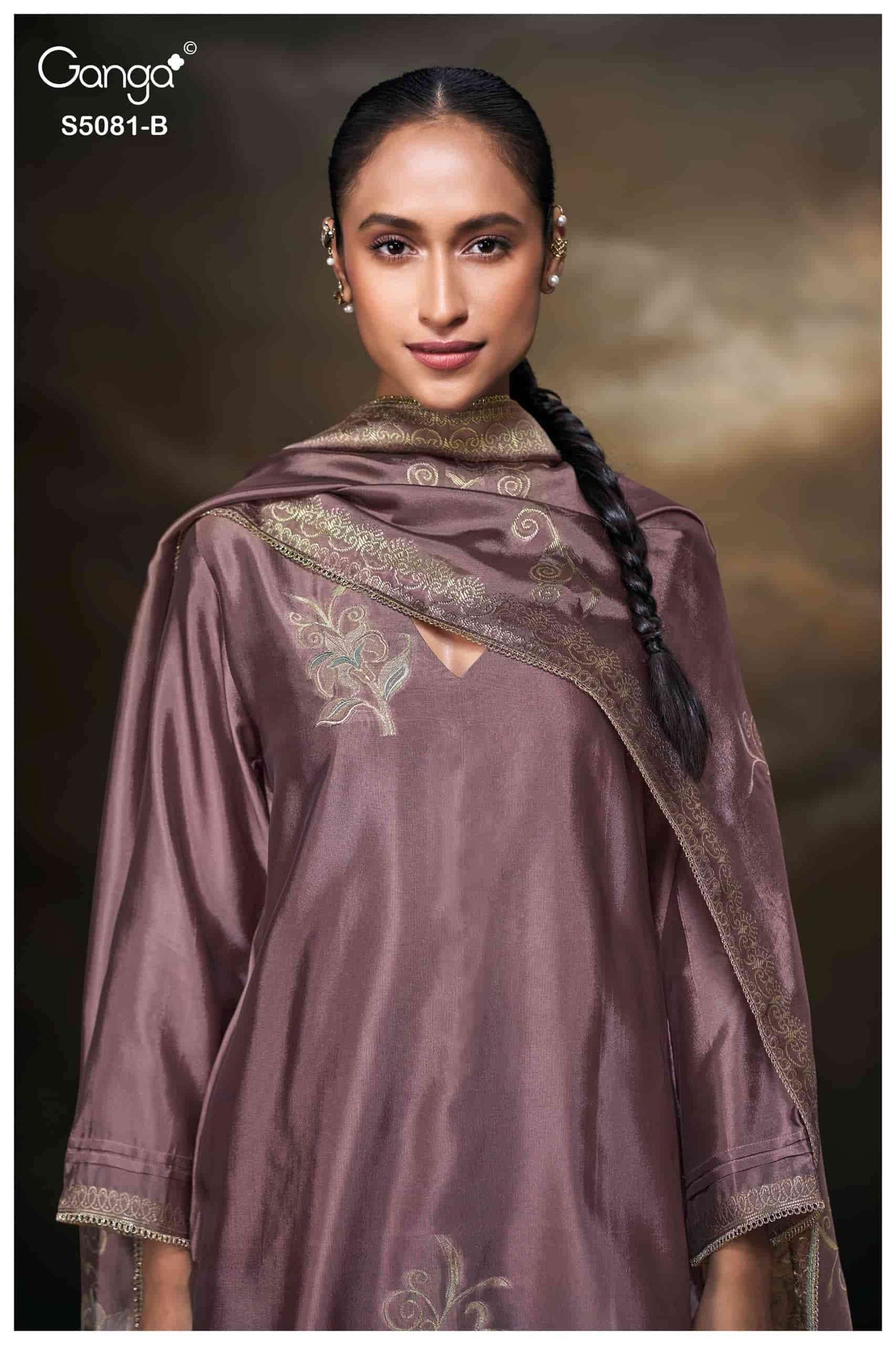 Ganga Fashion Mansie 5081 Premium Jacquard Silk Embroidered Pakistani Suit