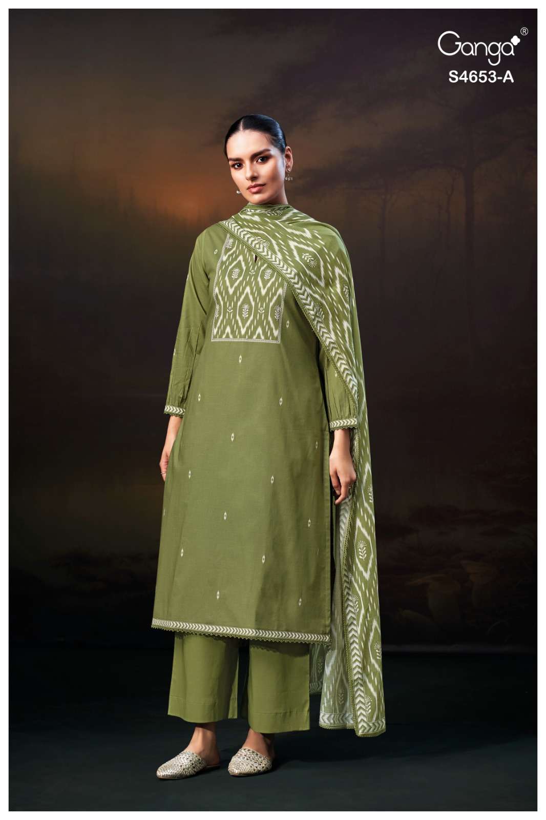 Ganga Fashion Mehrin Cotton Embroidered Dress Material - Amrah Wholesale