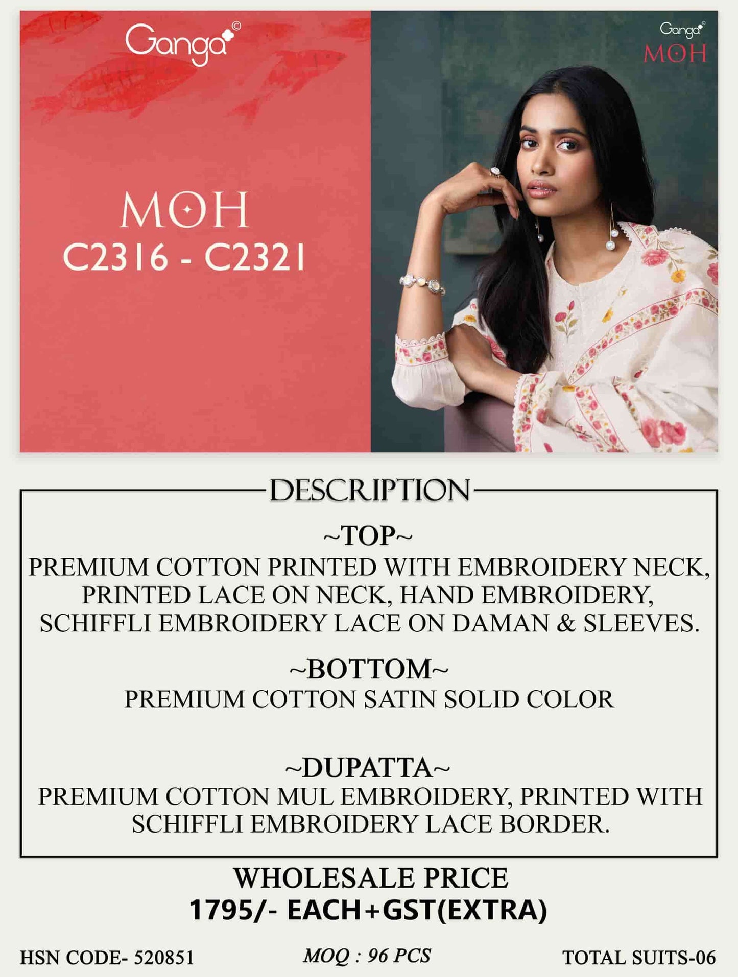 Ganga Fashion Moh Cotton Salwar Suit Set Wholesale - Amrah Wholesale