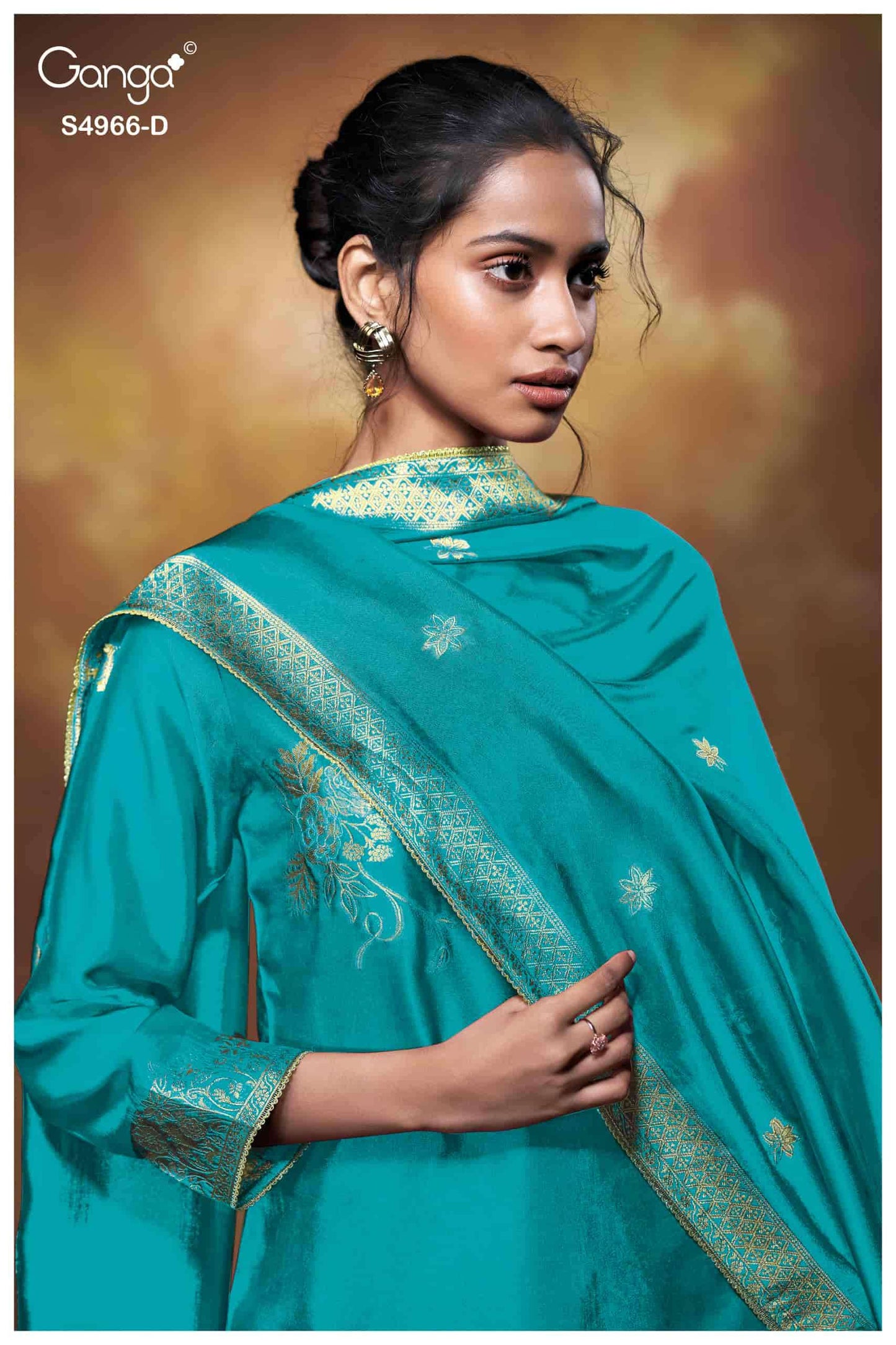 Ganga Fashion Nivora 4966 Premium Woven Silk Jacquard Designer Dress Material