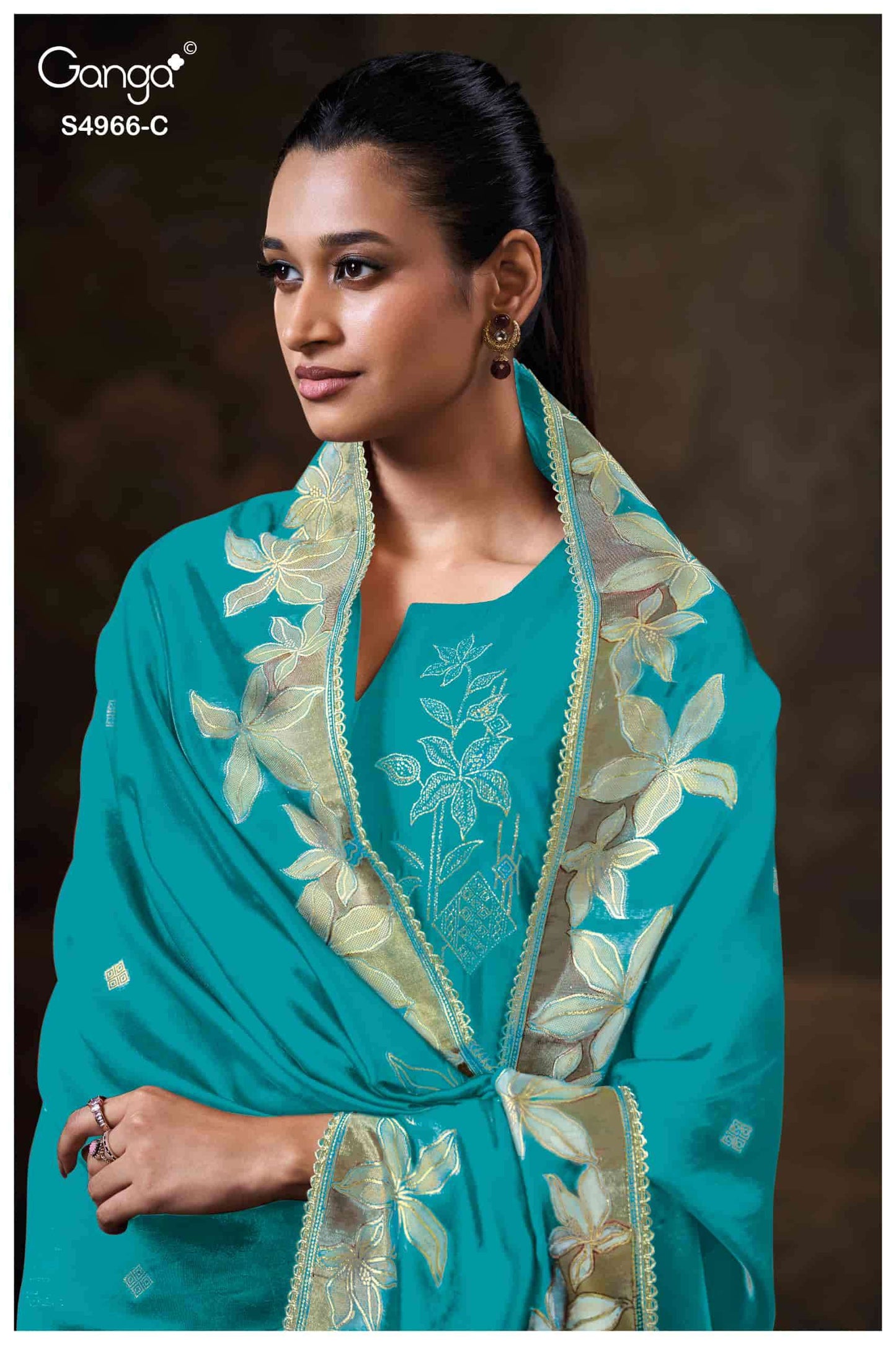 Ganga Fashion Nivora 4966 Premium Woven Silk Jacquard Designer Dress Material