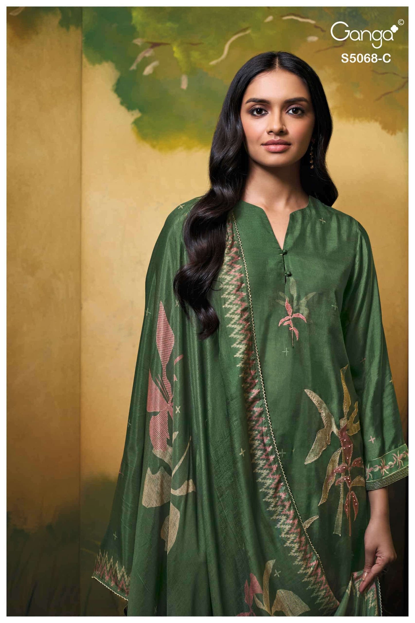 Ganga Fashion Nylah 5068 Premium Pure Bemberg Silk Dress Material