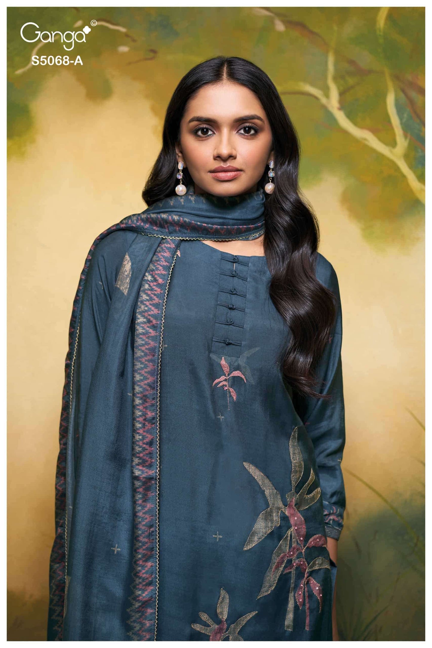 Ganga Fashion Nylah 5068 Premium Pure Bemberg Silk Dress Material