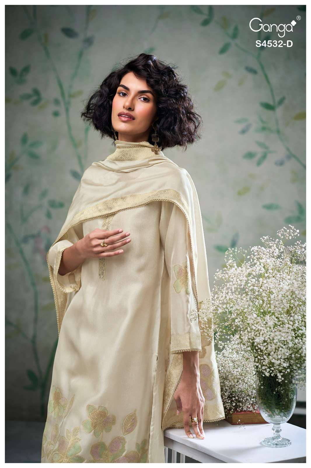 Ganga Fashion Oshika 4532 Woven Silk Jacquard Dress Material