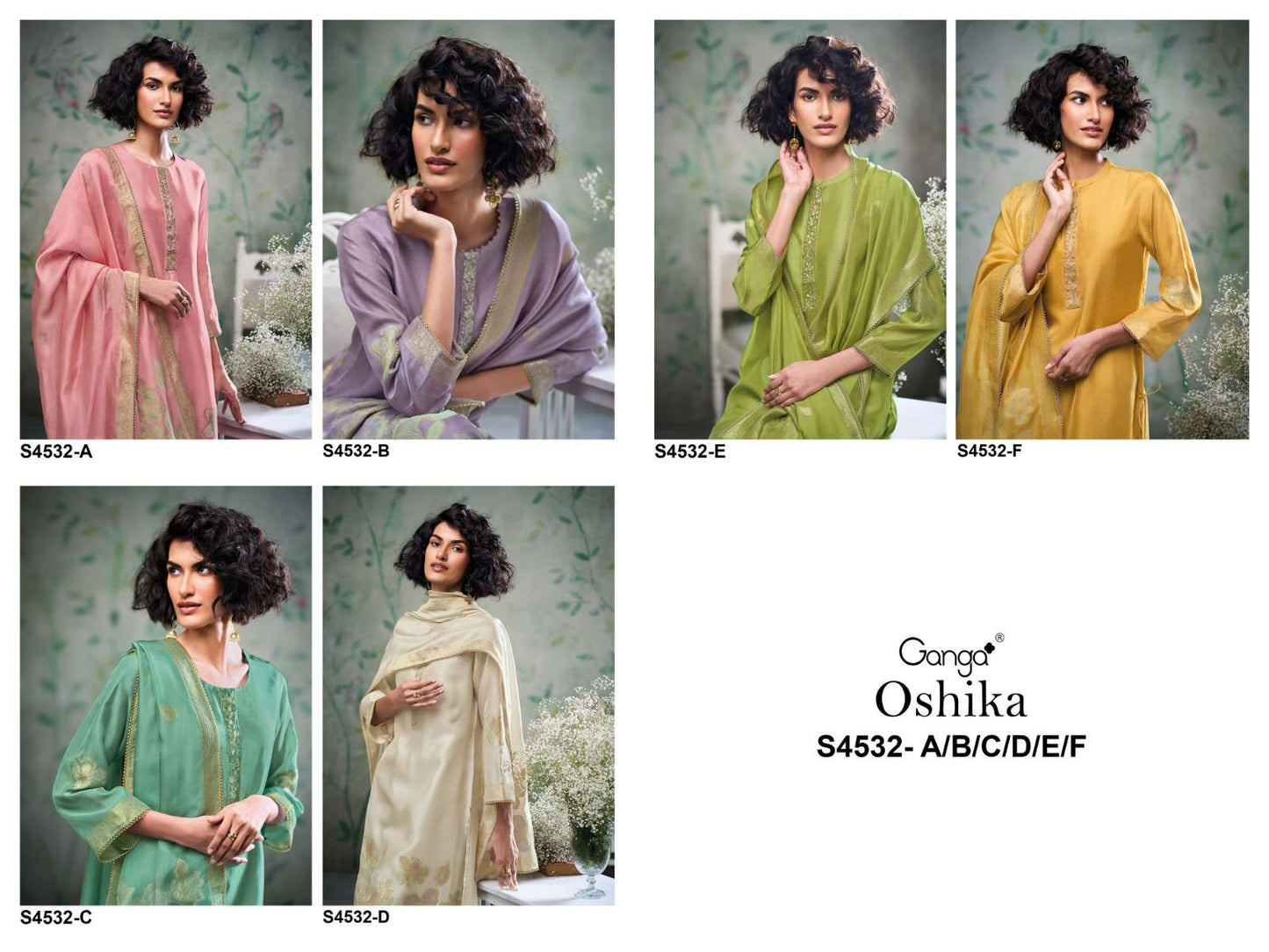 Ganga Fashion Oshika 4532 Woven Silk Jacquard Dress Material