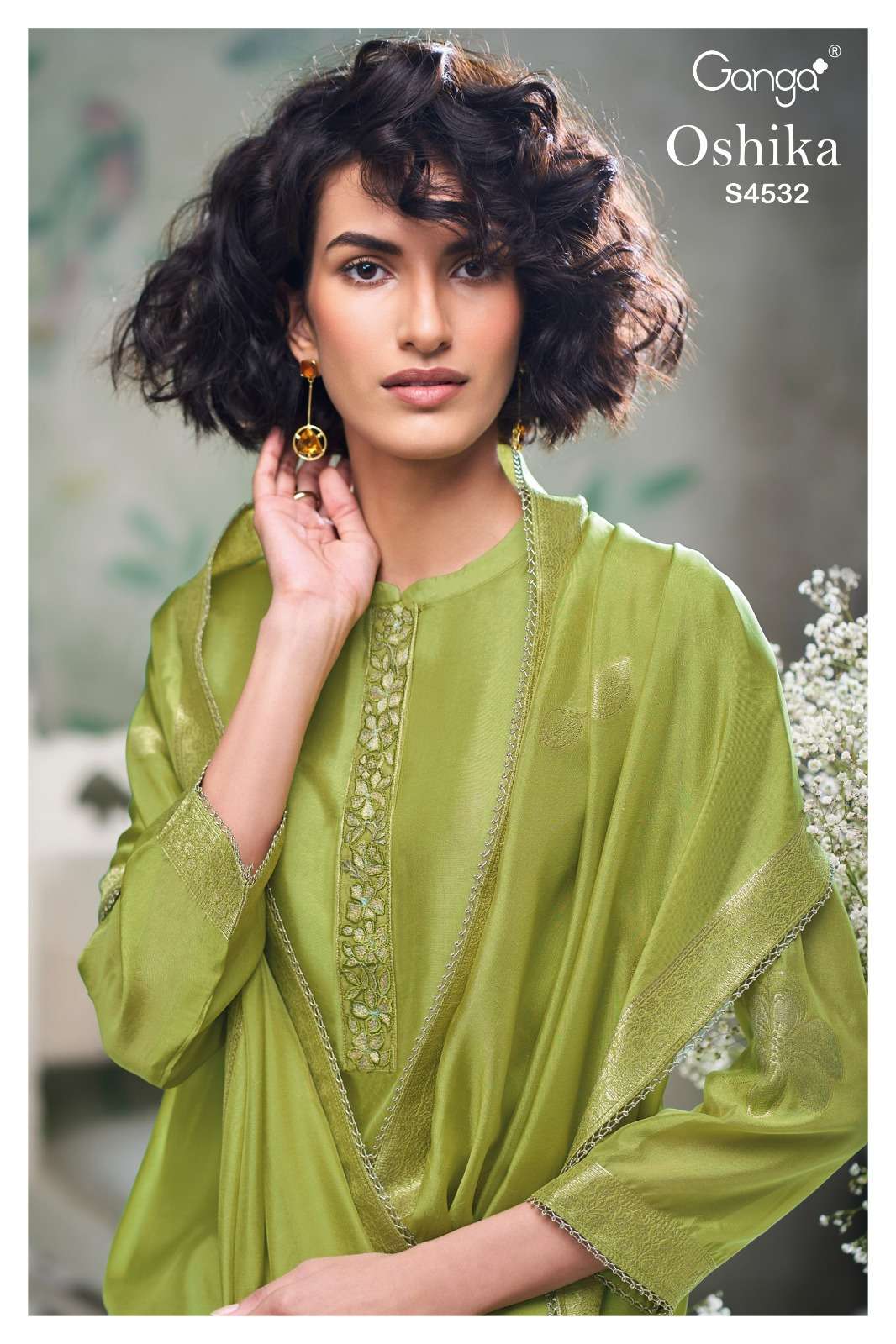 Ganga Fashion Oshika 4532 Woven Silk Jacquard Dress Material