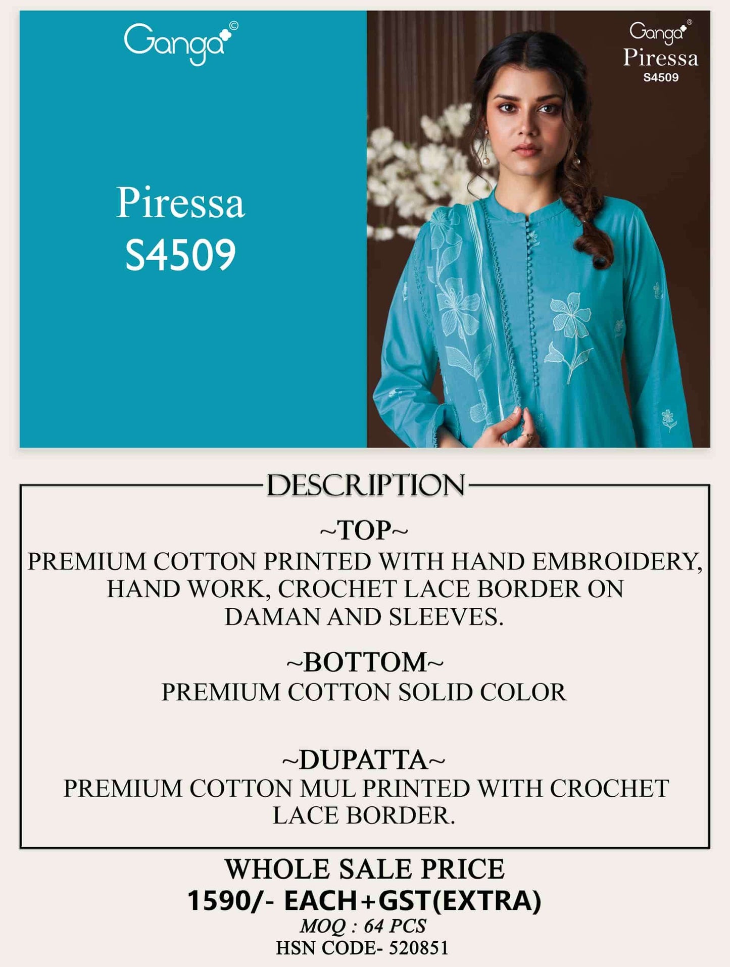 Ganga Fashion Piressa 4509 - Amrah Wholesale