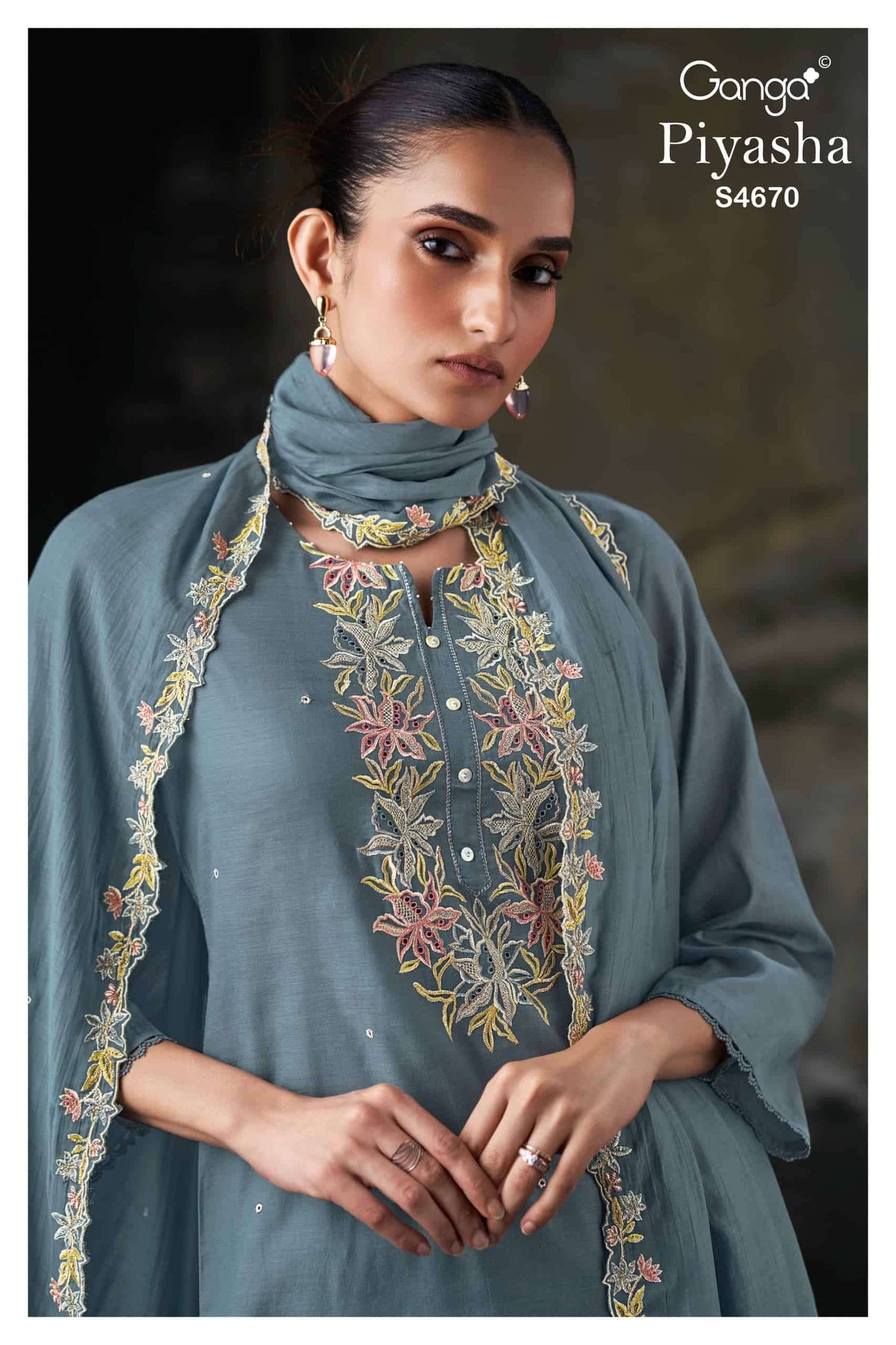 Ganga Fashion Piyasha 4670 Dress Material Wholesale Catalogue