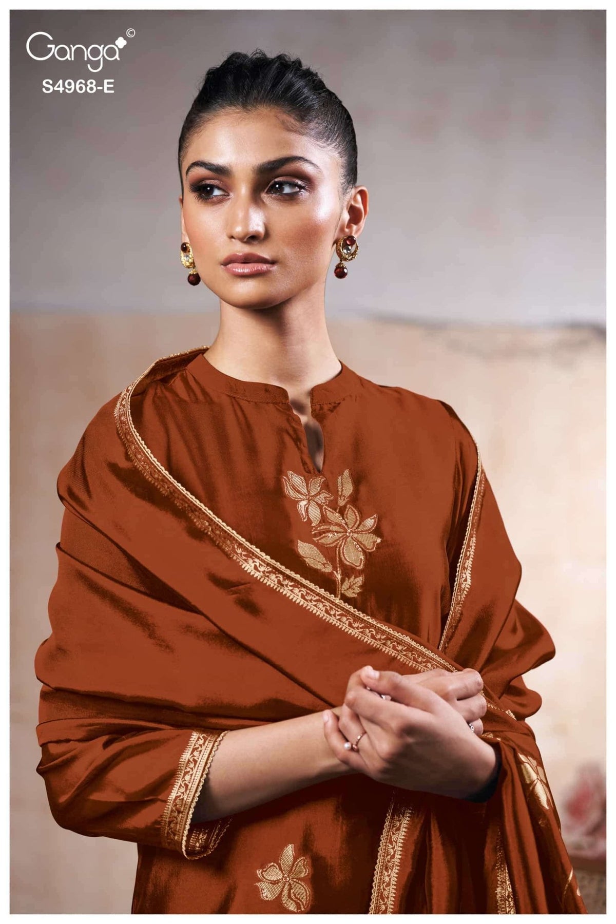 Ganga Fashion Pravika 4968 Premium Woven Silk Jacquard Dress Material - Amrah Wholesale