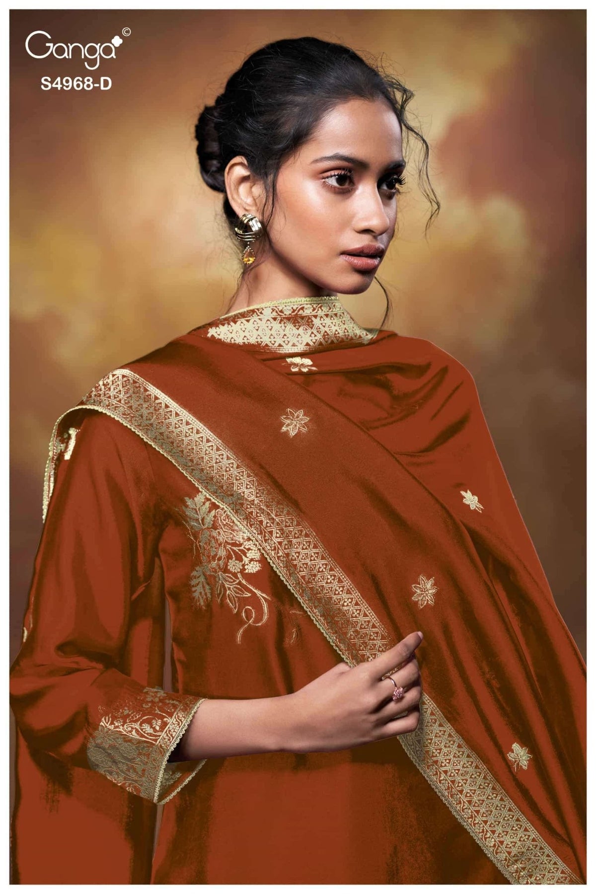 Ganga Fashion Pravika 4968 Premium Woven Silk Jacquard Dress Material - Amrah Wholesale