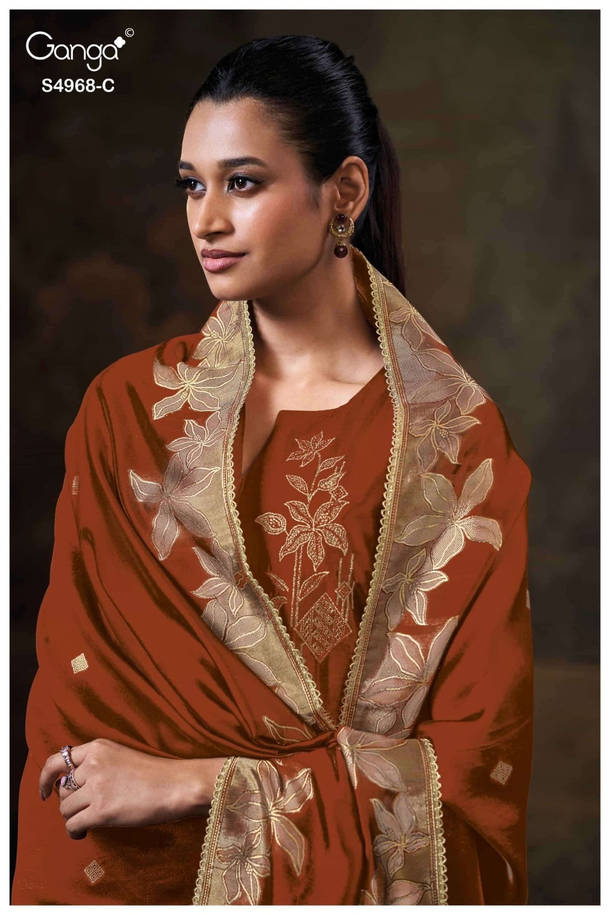 Ganga Fashion Pravika 4968 Premium Woven Silk Jacquard Dress Material - Amrah Wholesale