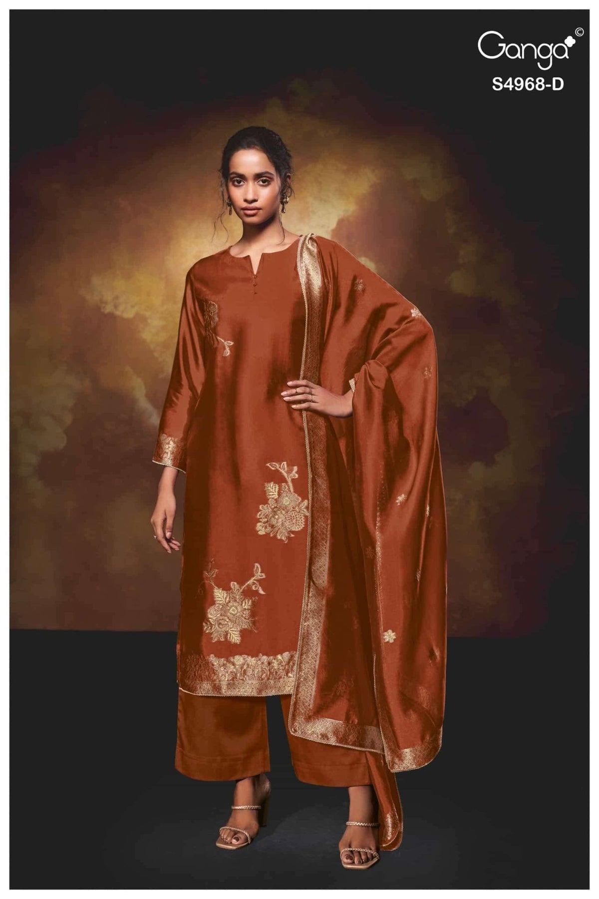 Ganga Fashion Pravika 4968 Premium Woven Silk Jacquard Dress Material - Amrah Wholesale