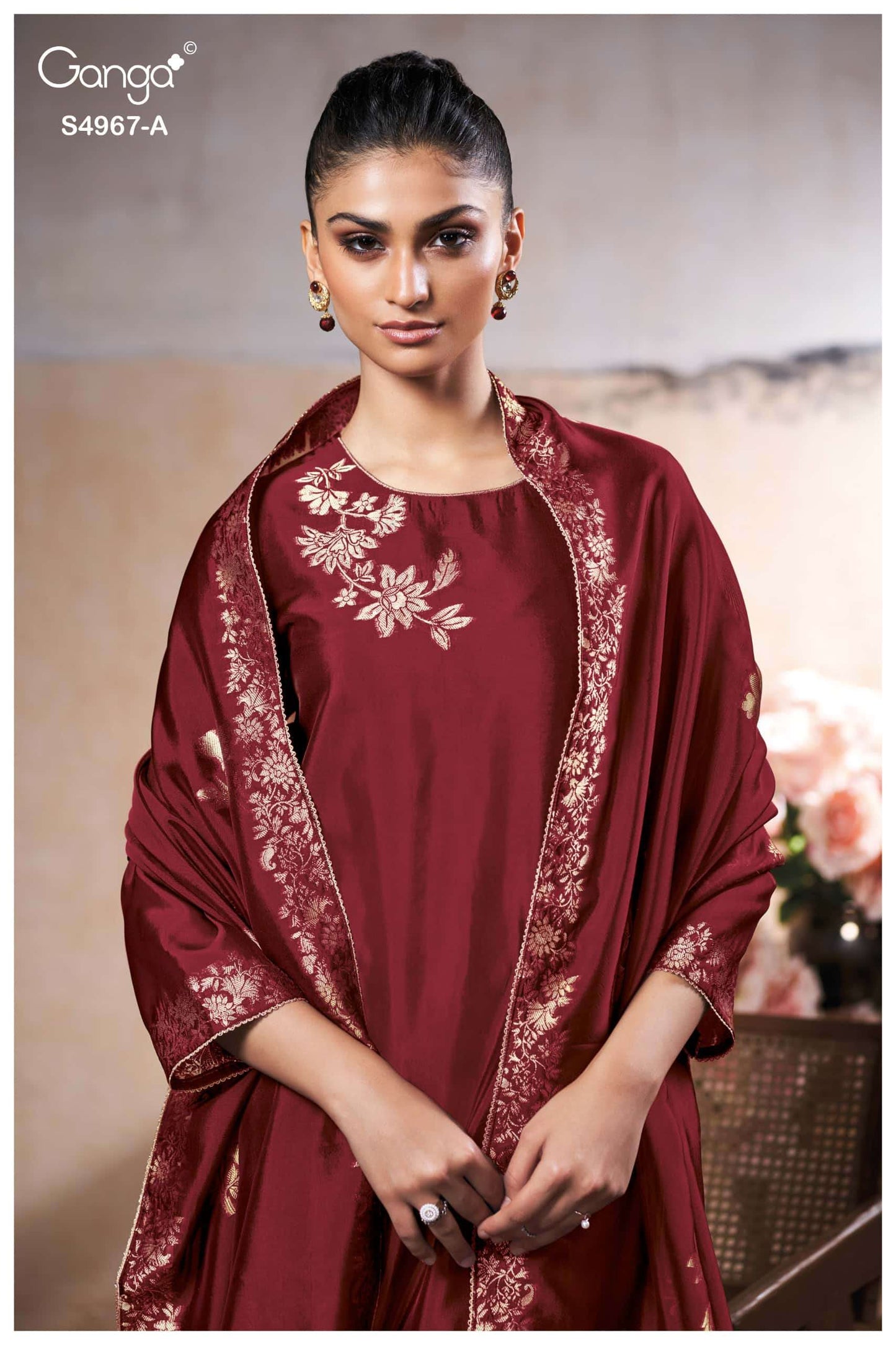 Ganga Fashion Raashii 4967 Premium Woven Silk Dress Material Wholesale Price