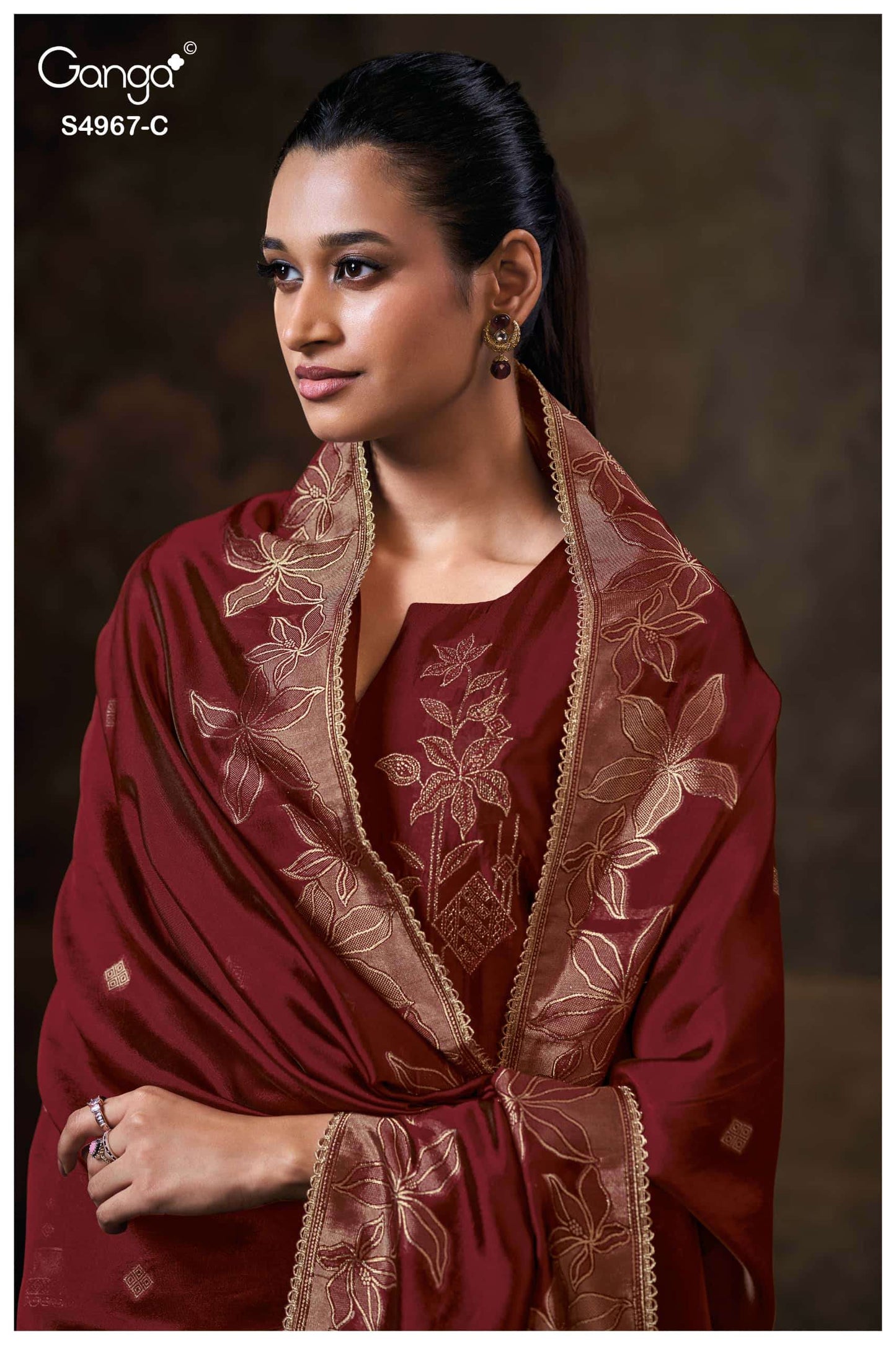 Ganga Fashion Raashii 4967 Premium Woven Silk Dress Material Wholesale Price