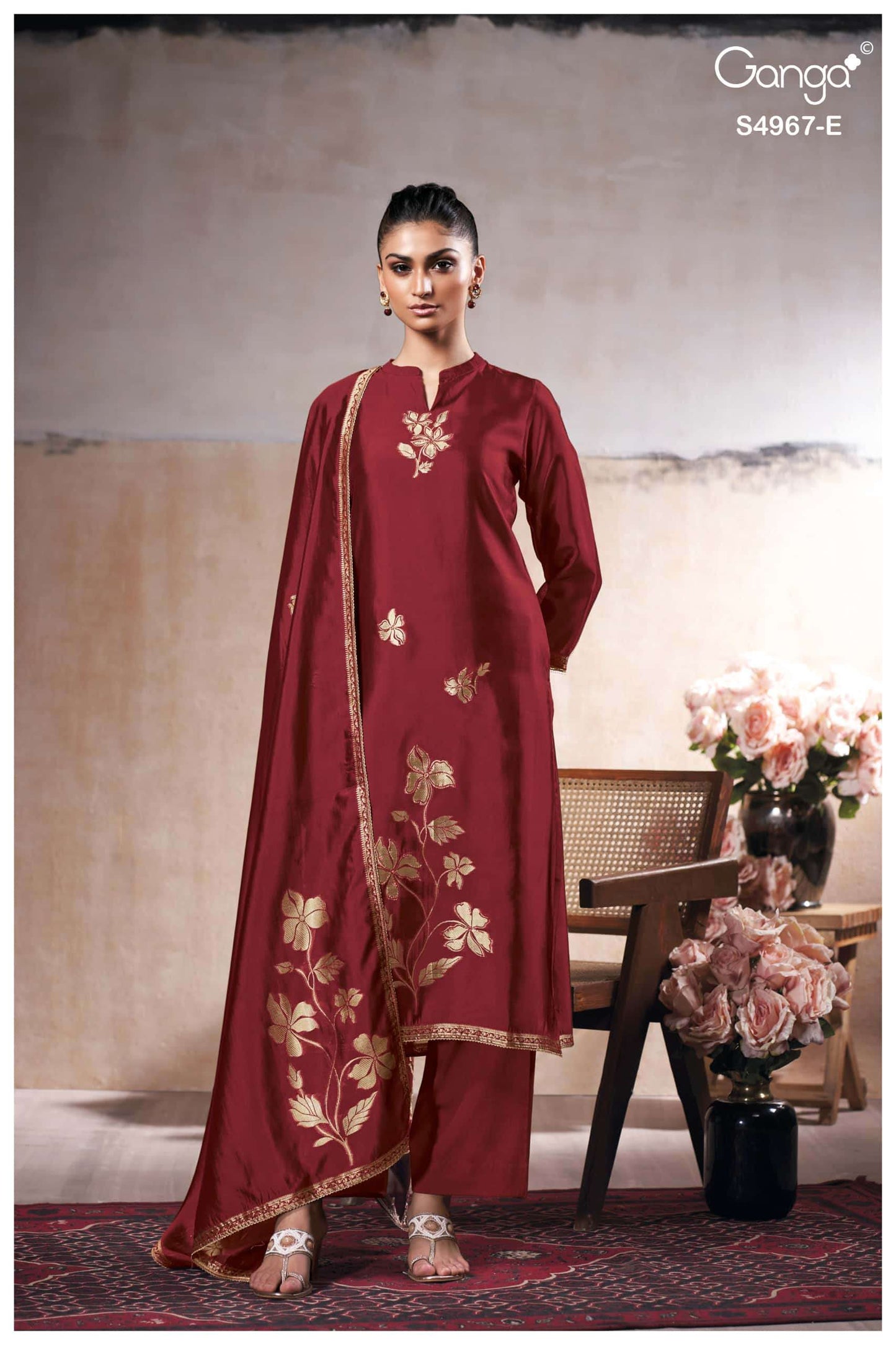 Ganga Fashion Raashii 4967 Premium Woven Silk Dress Material Wholesale Price