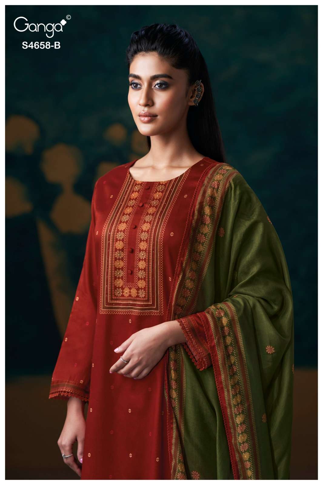 Ganga Fashion Venisha 4658 Pure Cotton Satin Dress Material
