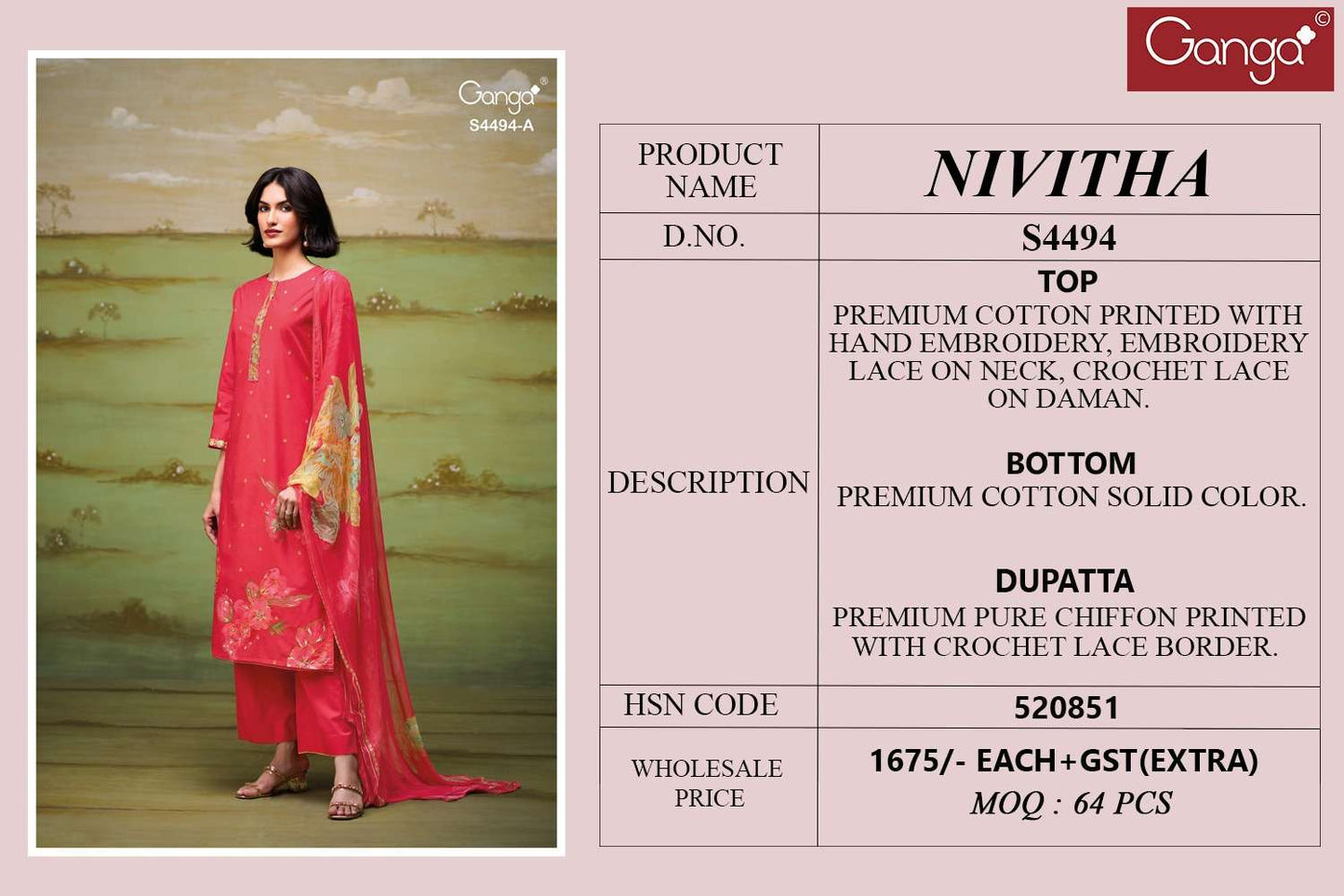 Ganga Nivitha 4494 - Amrah Wholesale