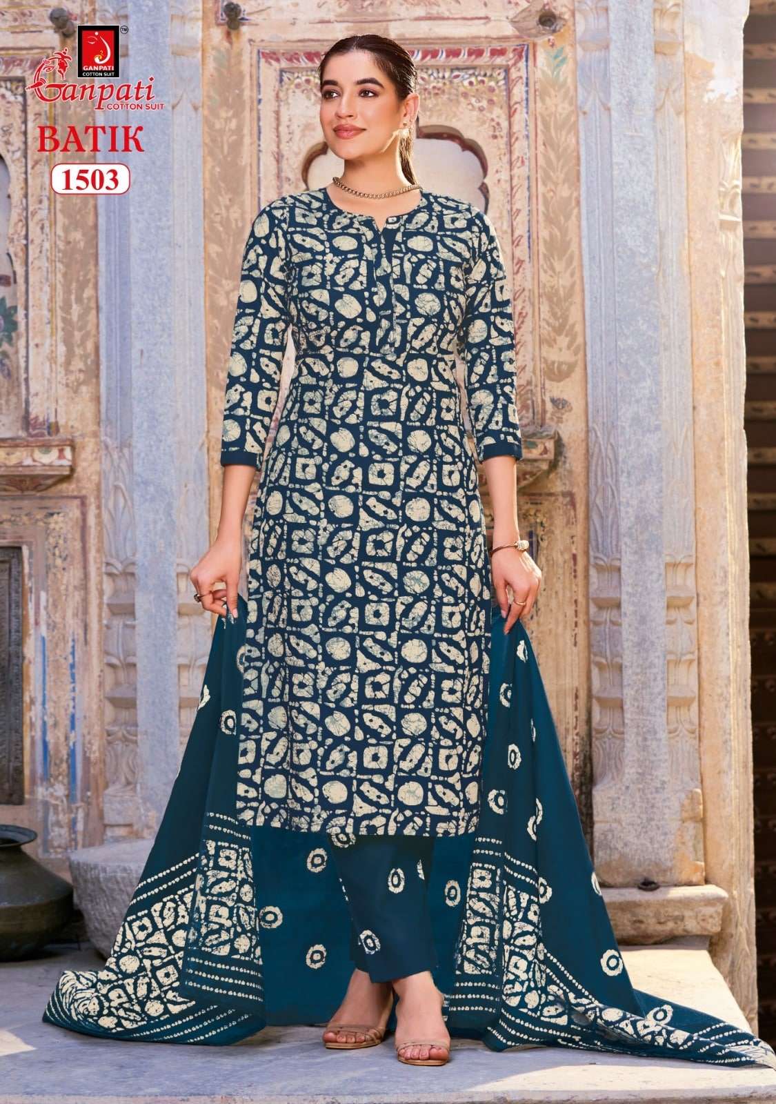 GANPATI BATIK Vol-15 Cotton Printed Stitched Suit Set
